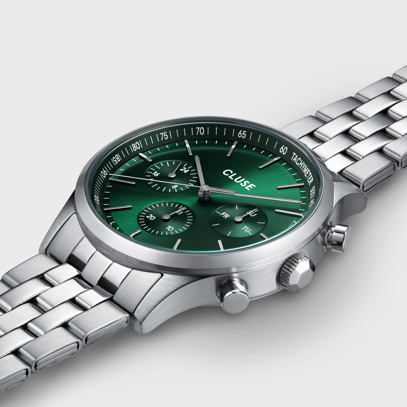 Anthéor Multifunction Watch Steel Green, Silver Colour - Image 3