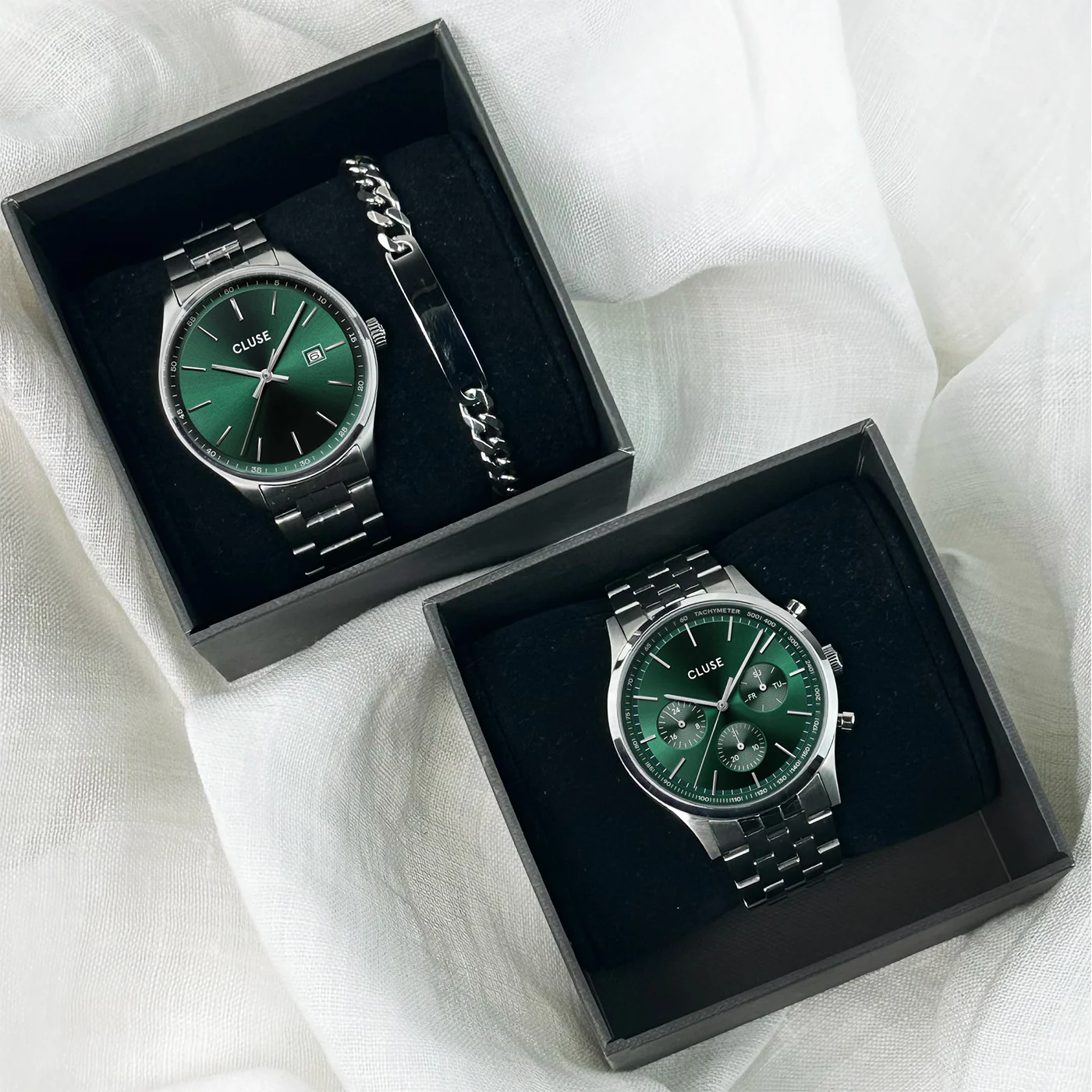 Anthéor Multifunction Watch Steel Green, Silver Colour - Image 6