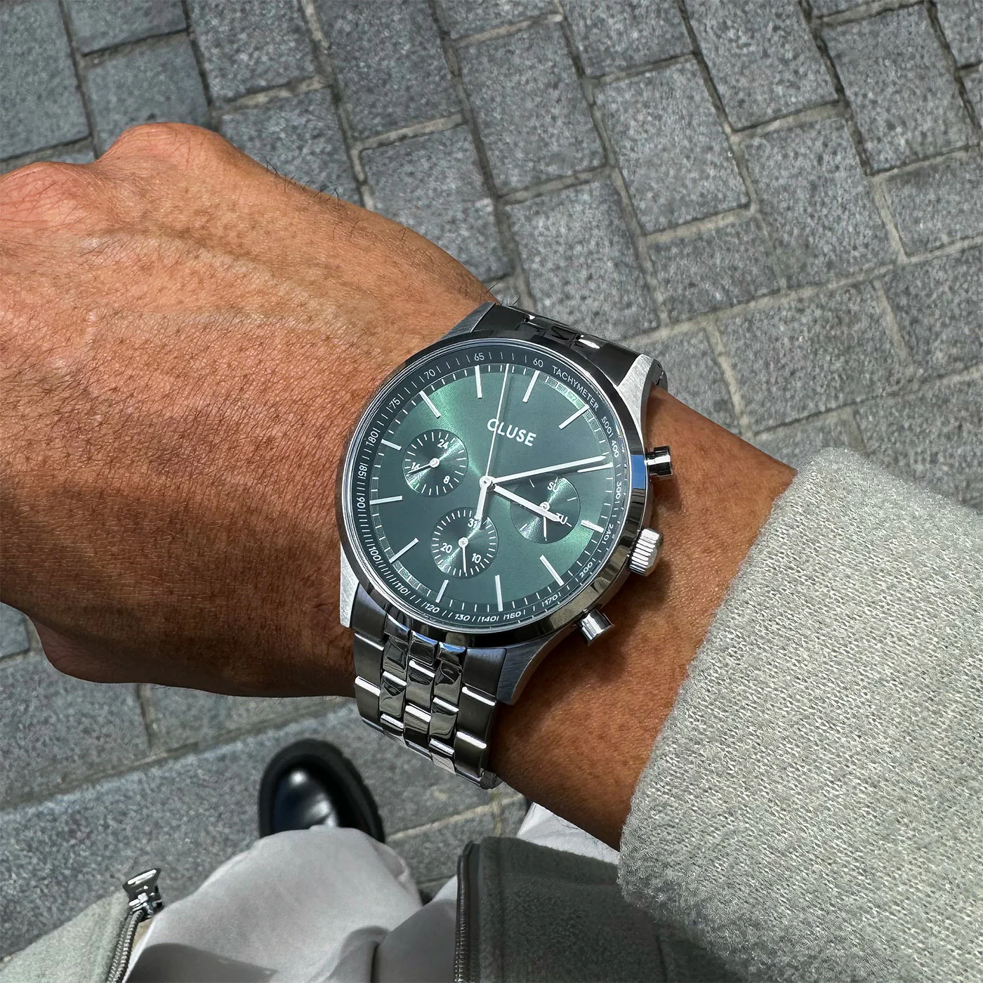 Anthéor Multifunction Watch Steel Green, Silver Colour - Image 7