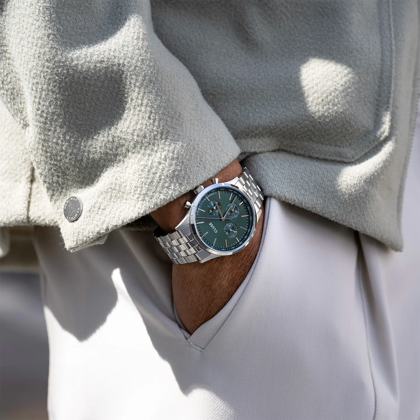 Anthéor Multifunction Watch Steel Green, Silver Colour - Image 9
