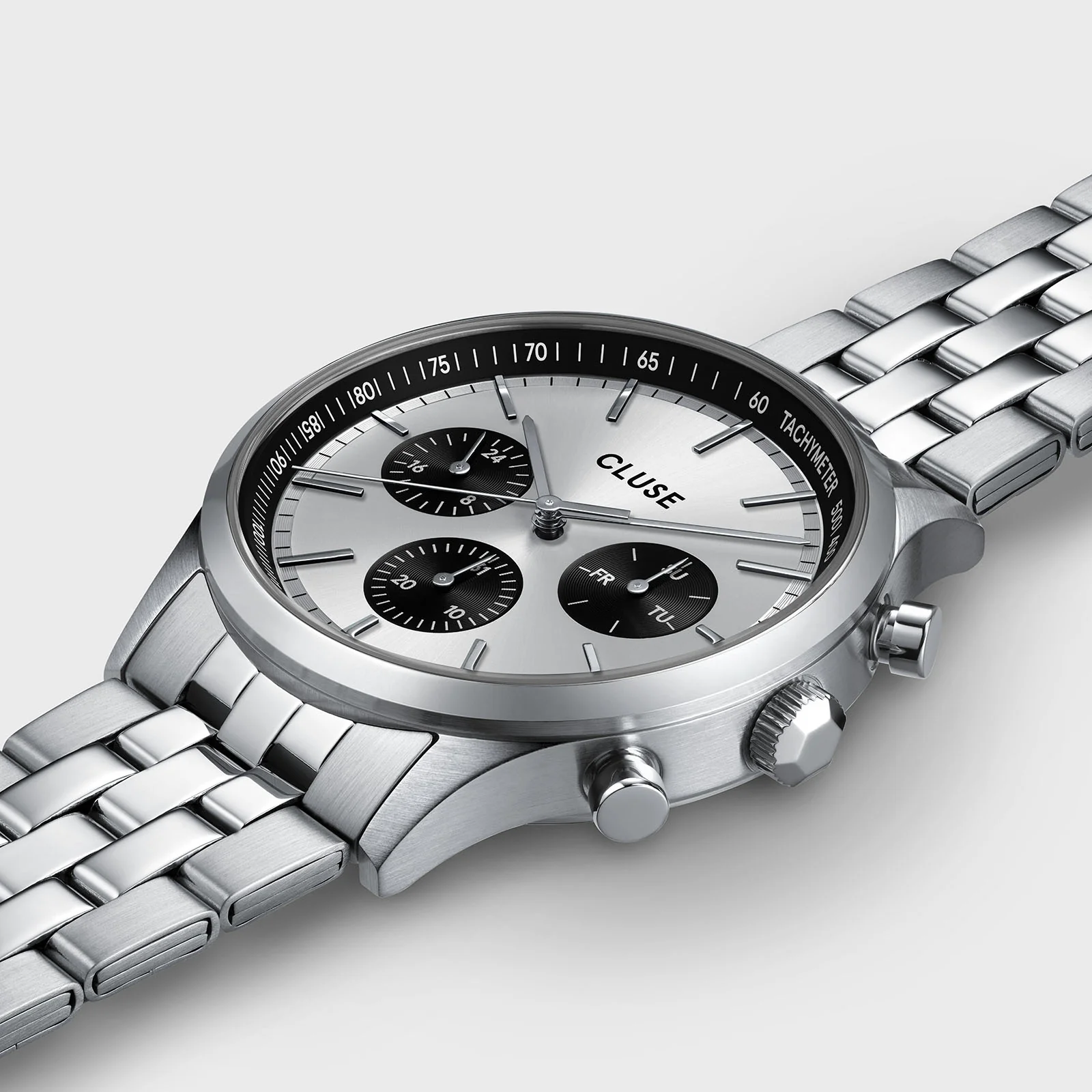 Anthéor Multifunction Watch Steel, Black, Silver Colour - Image 3