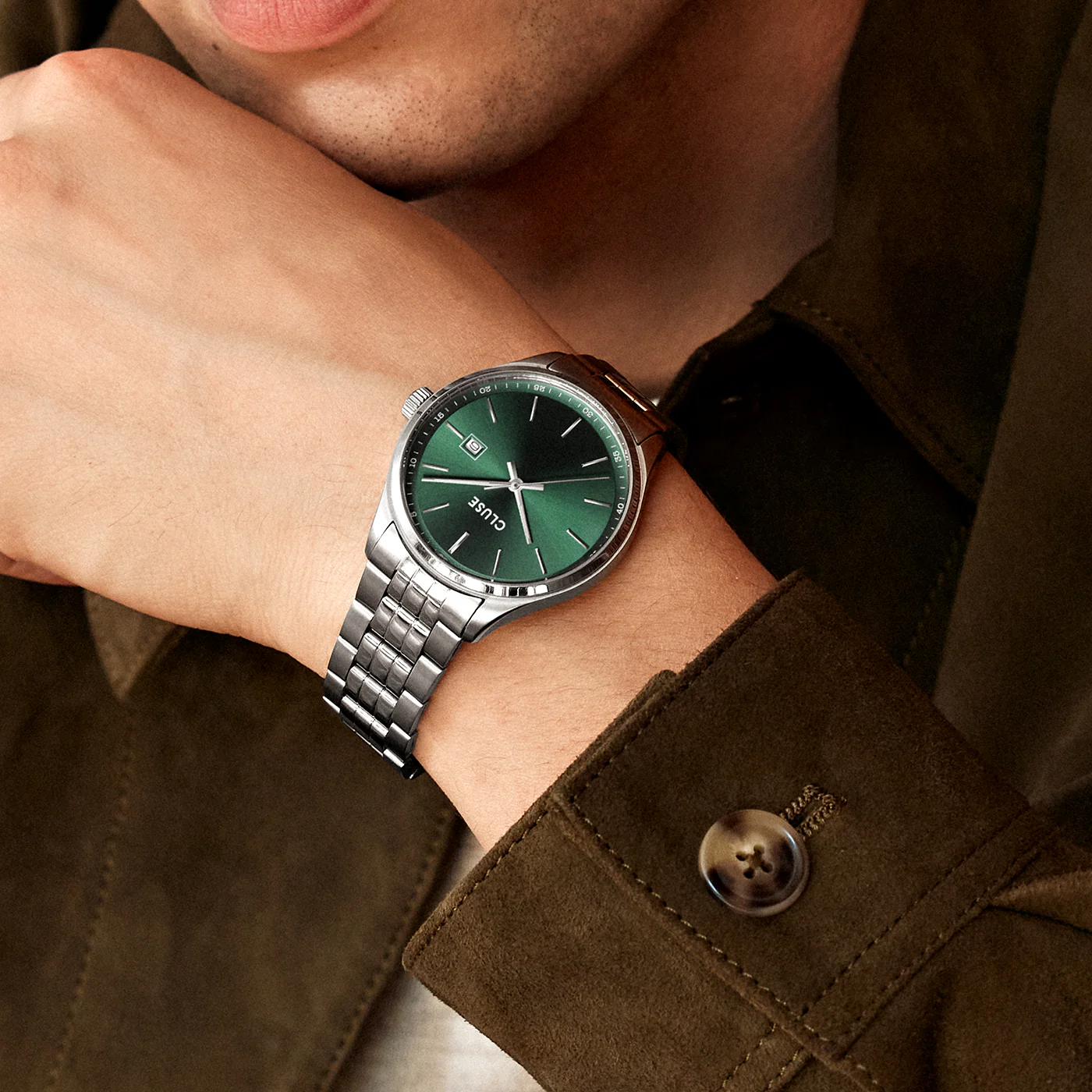 Anthéor Watch Steel Green, Silver Colour - Image 8