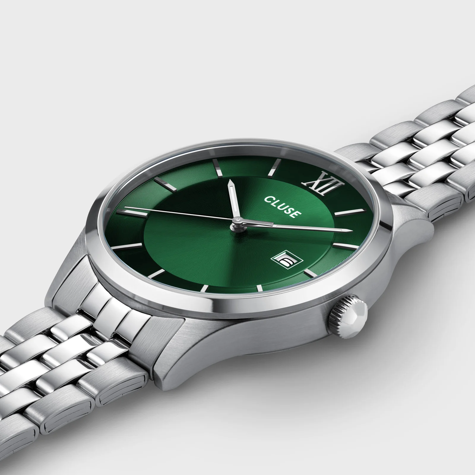 Aravis 3-Hand Watch Steel, Green, Silver Colour - Image 3