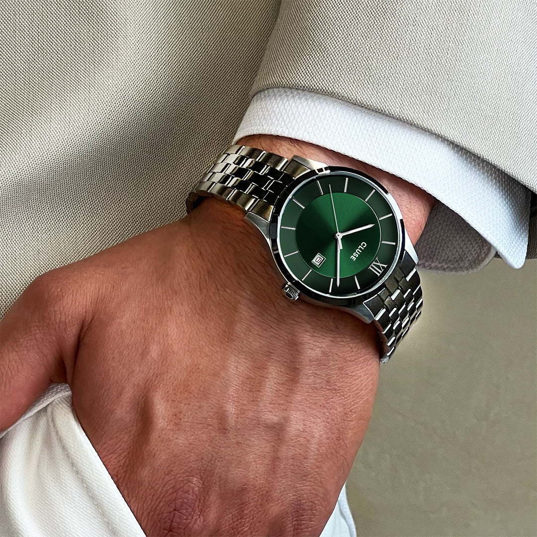 Aravis 3-Hand Watch Steel, Green, Silver Colour - Image 5