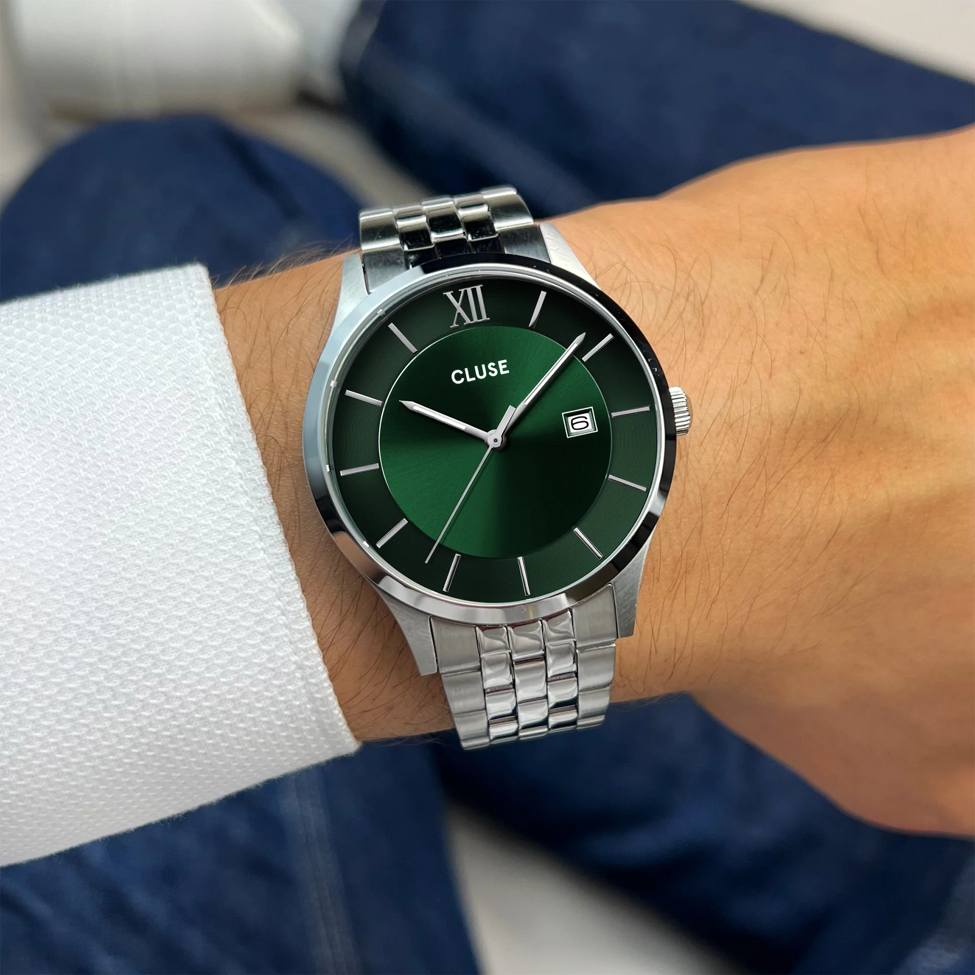 Aravis 3-Hand Watch Steel, Green, Silver Colour - Image 6
