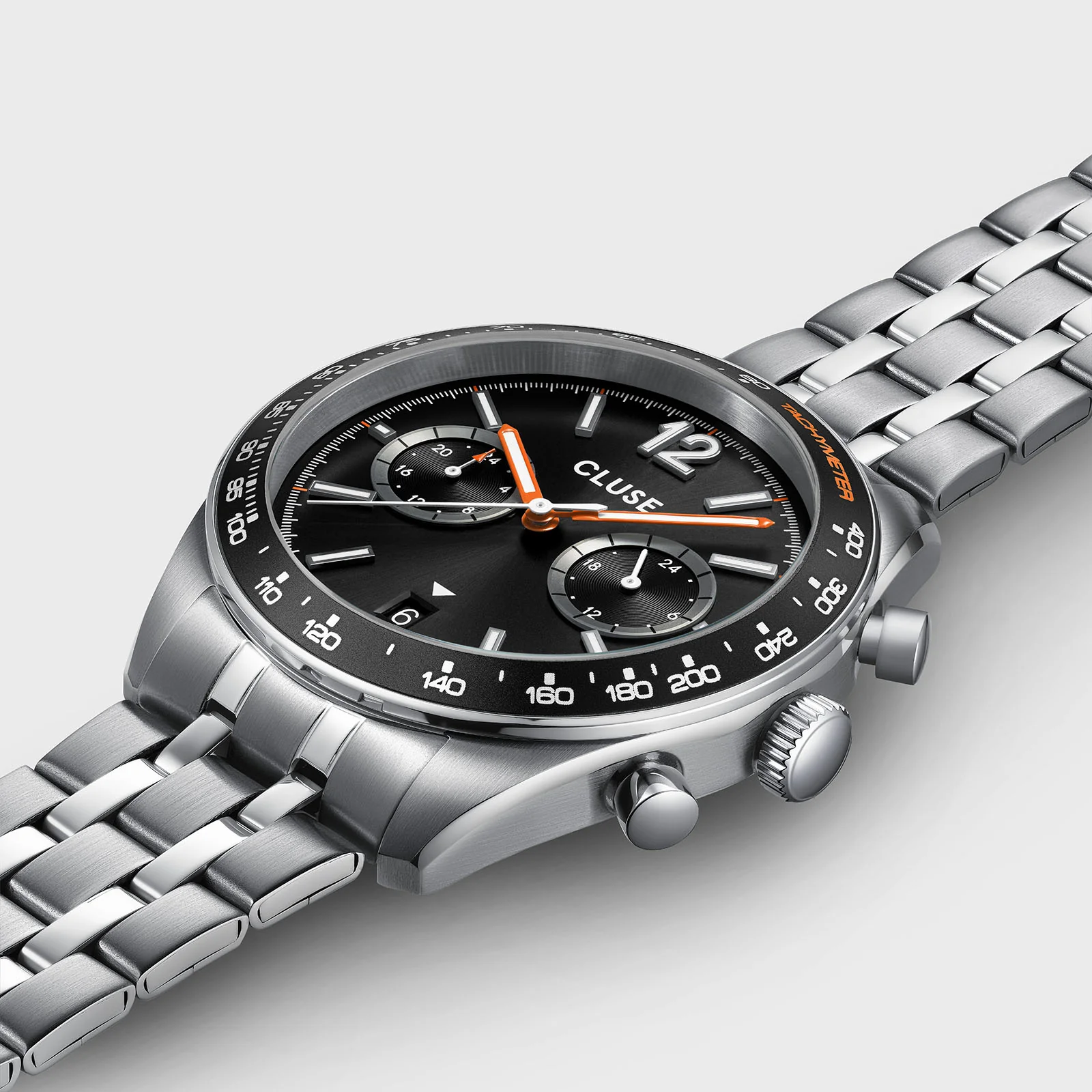 Aravis Dual Timer Watch Steel, Black, Silver Colour - Image 3