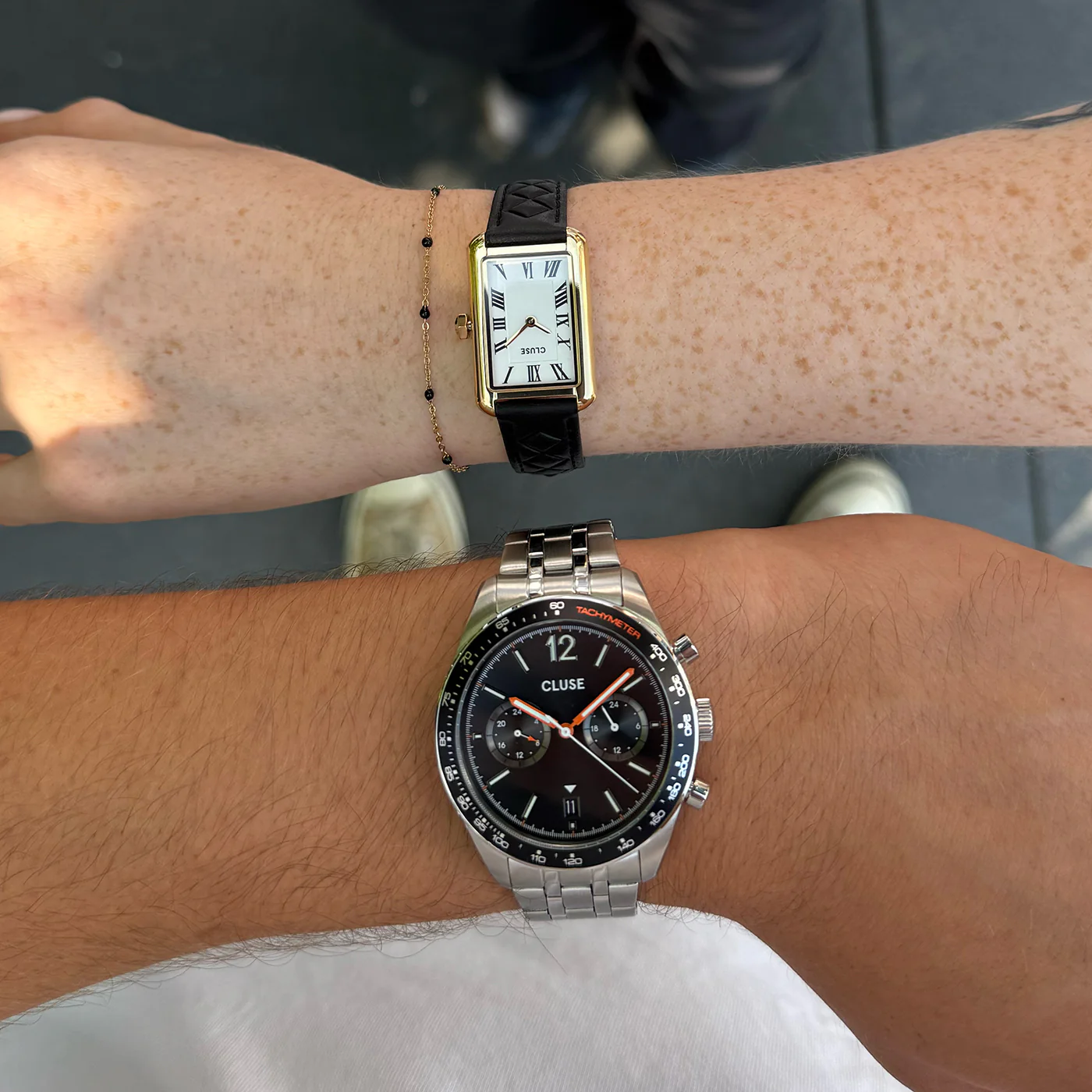 Aravis Dual Timer Watch Steel, Black, Silver Colour - Image 6