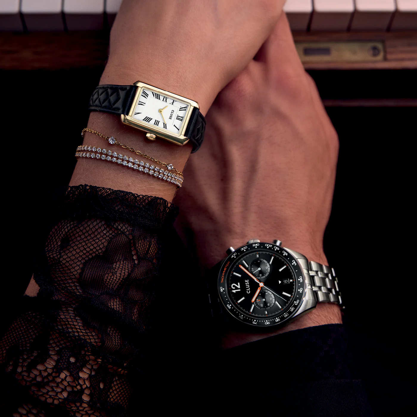 Aravis Dual Timer Watch Steel, Black, Silver Colour - Image 7