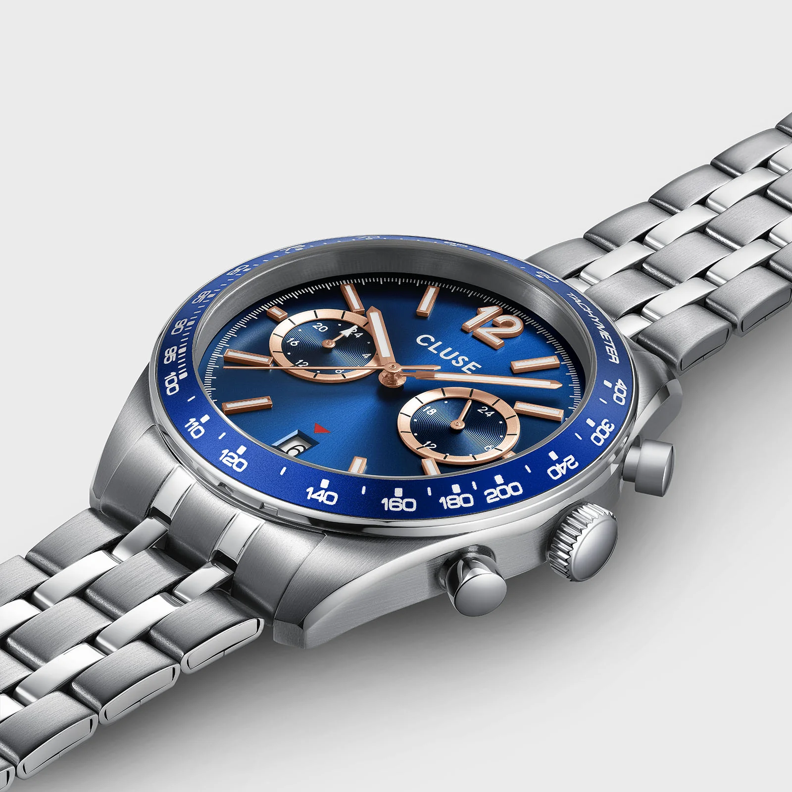 Aravis Dual Timer Watch Steel, Blue, Silver Colour - Image 3