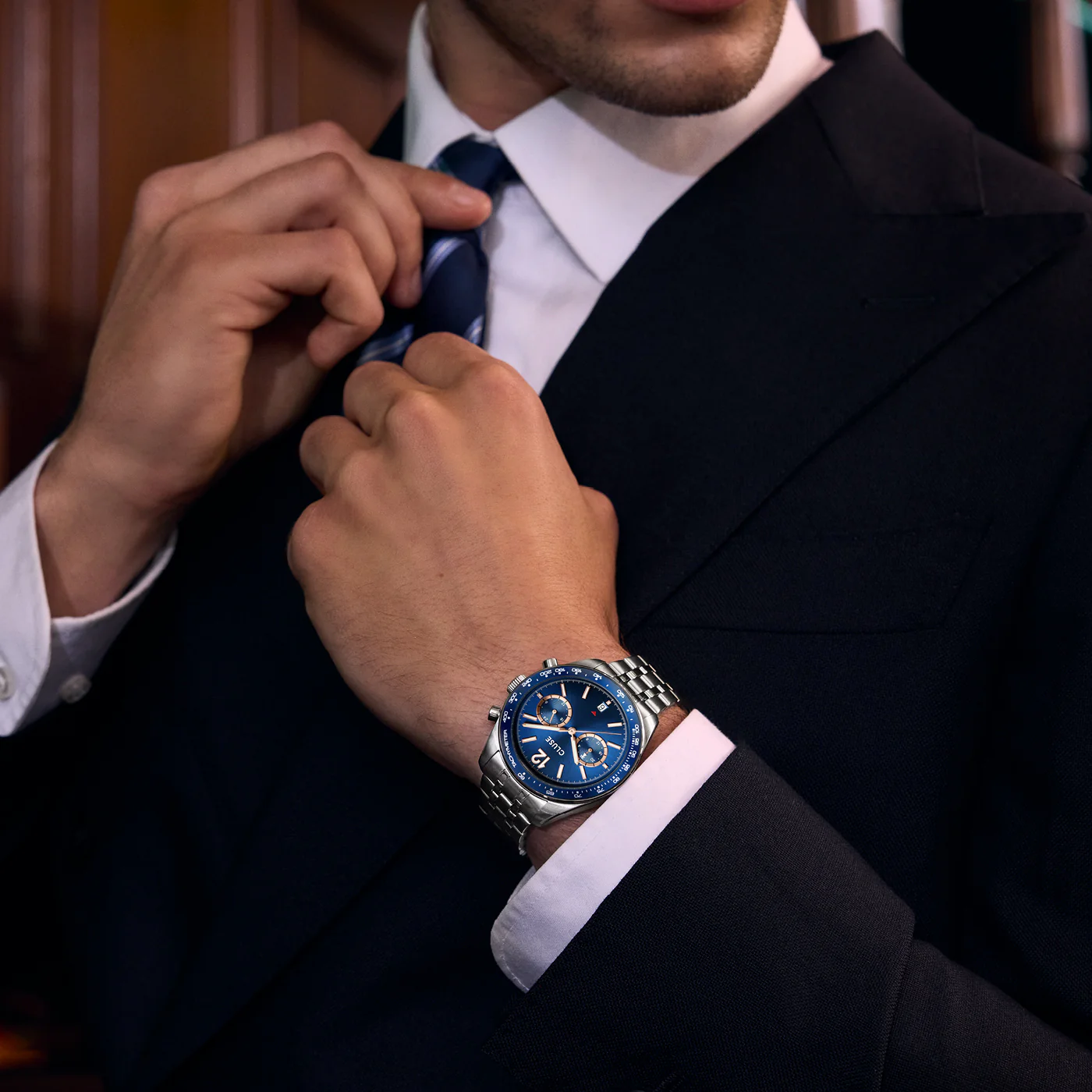 Aravis Dual Timer Watch Steel, Blue, Silver Colour - Image 7