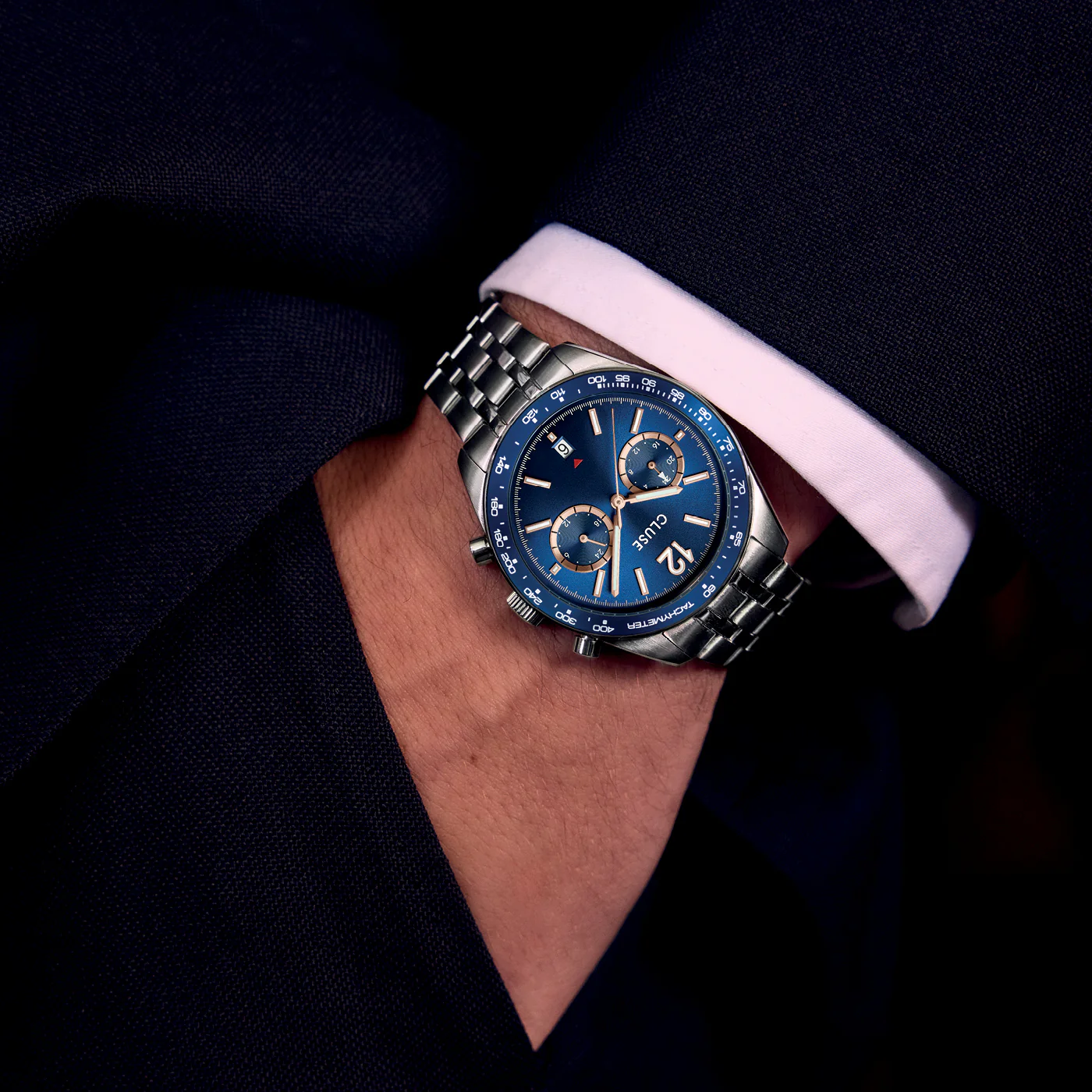 Aravis Dual Timer Watch Steel, Blue, Silver Colour - Image 9