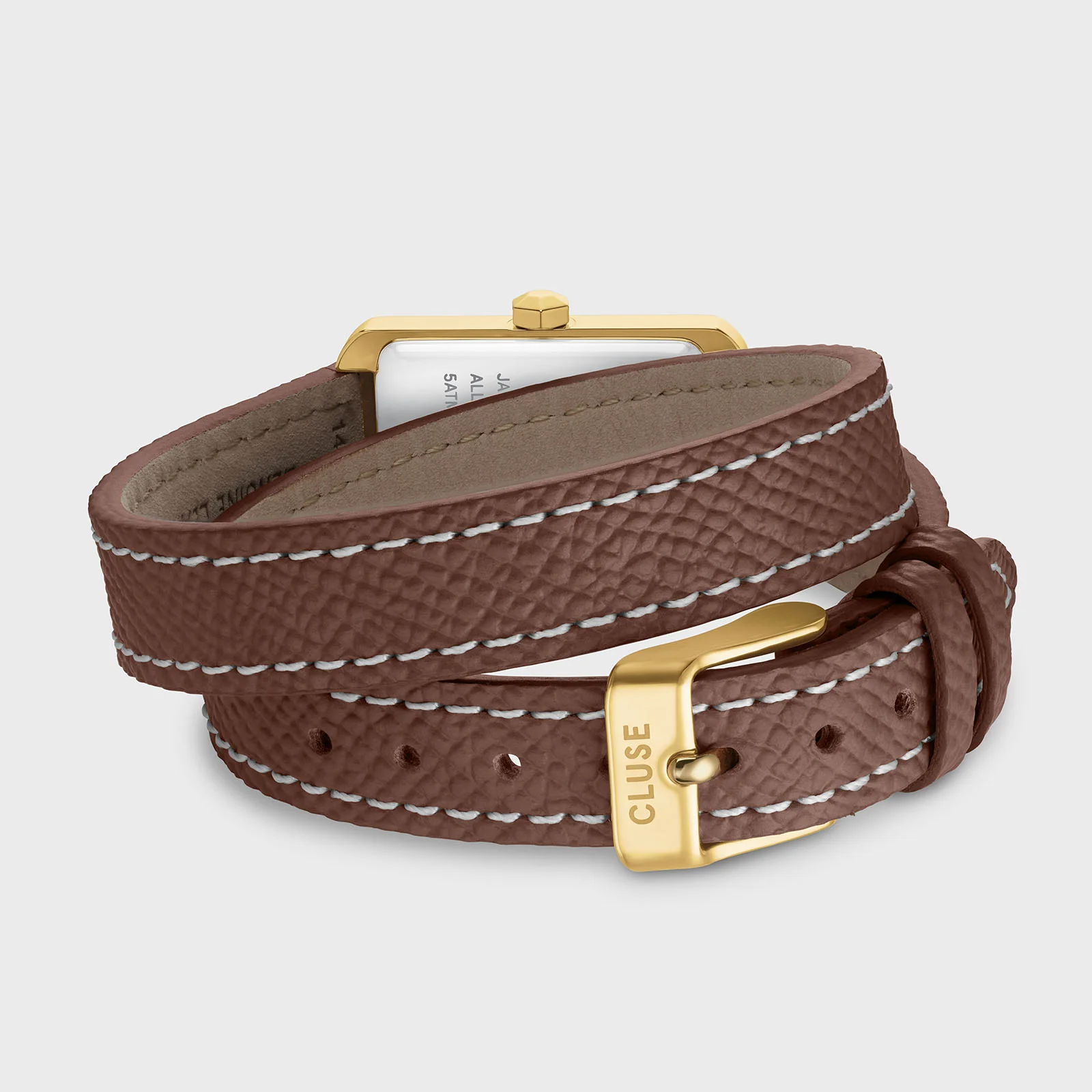 Belisenna Watch Double Leather, Mocha, Gold Colour - Image 4