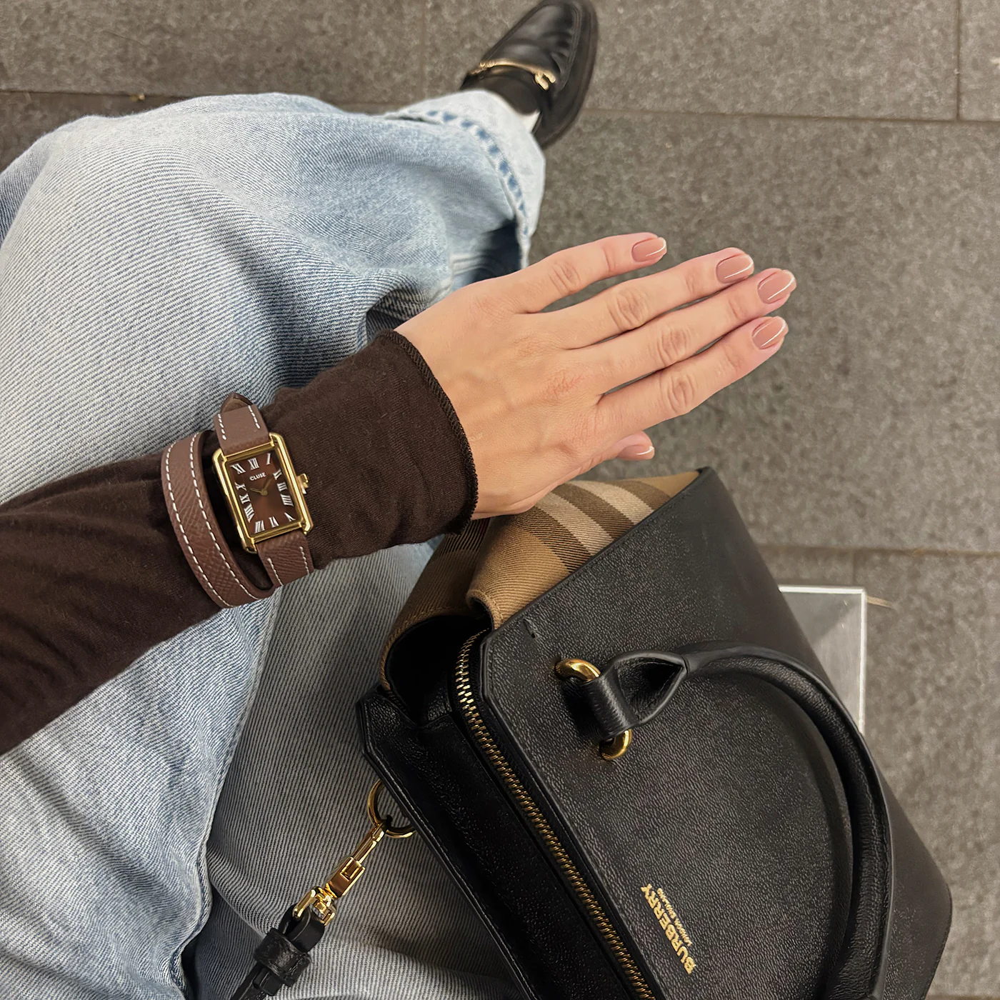 Belisenna Watch Double Leather, Mocha, Gold Colour - Image 8