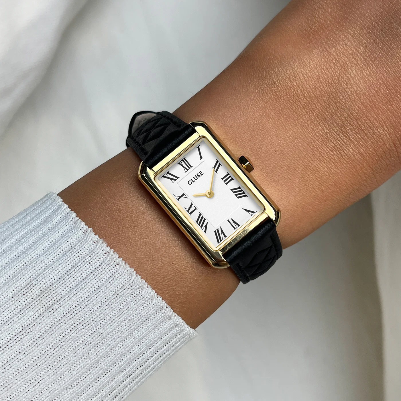 Belisenna Watch Leather, Black Quilted, Gold Colour - Image 2