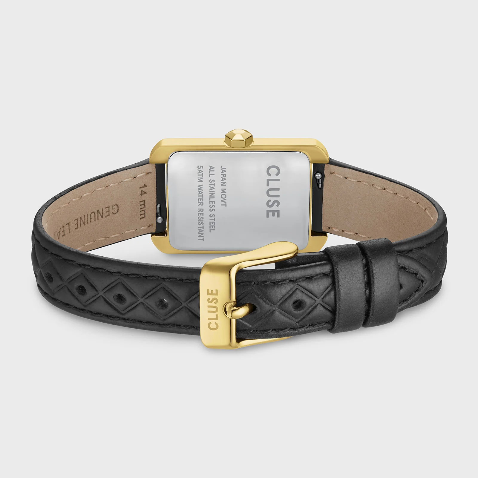 Belisenna Watch Leather, Black Quilted, Gold Colour - Image 3