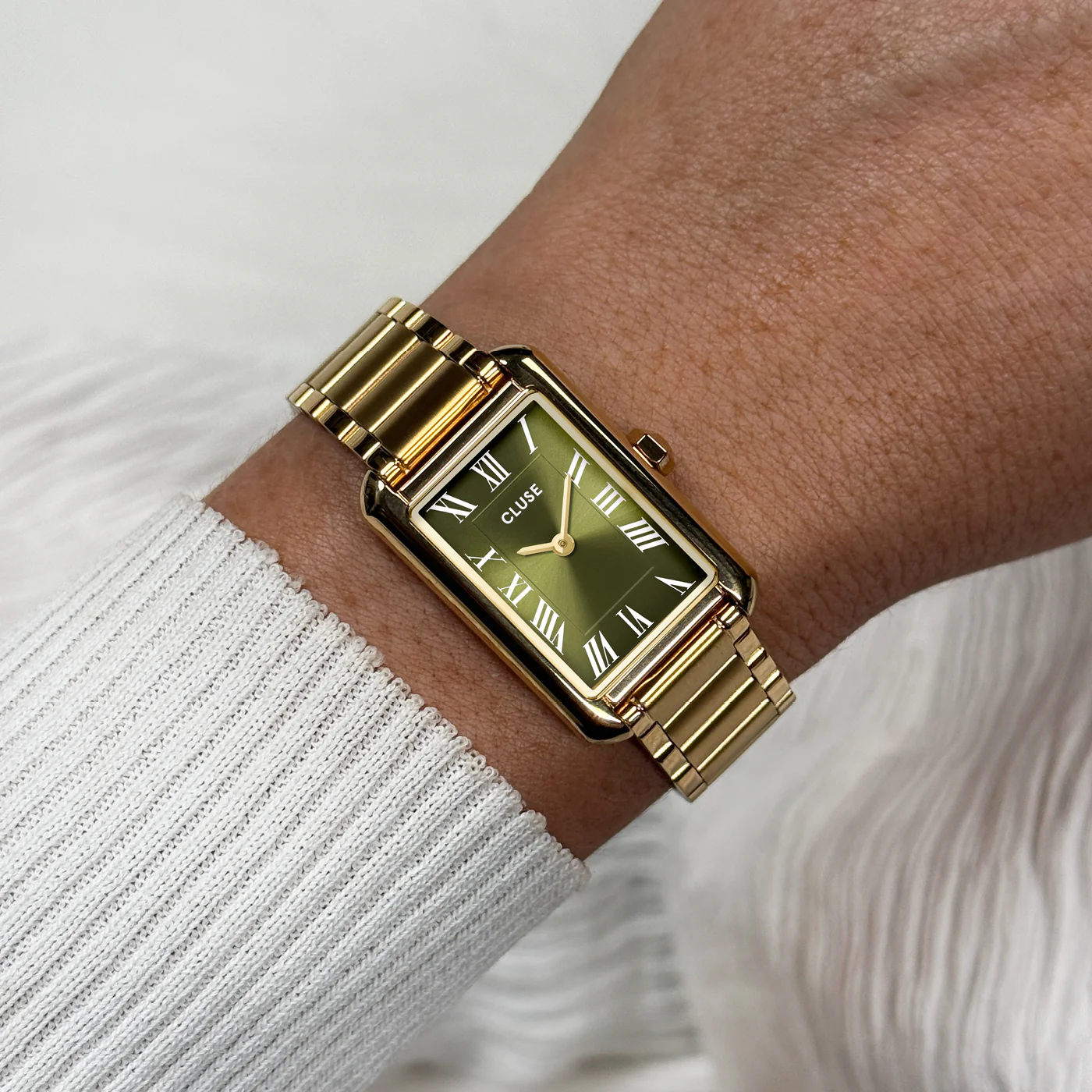 Belisenna Watch Steel, Olive, Gold Colour - Image 2