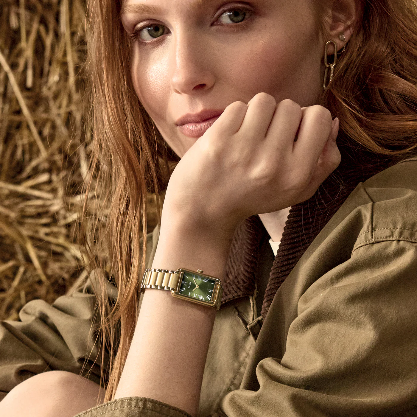 Belisenna Watch Steel, Olive, Gold Colour - Image 7