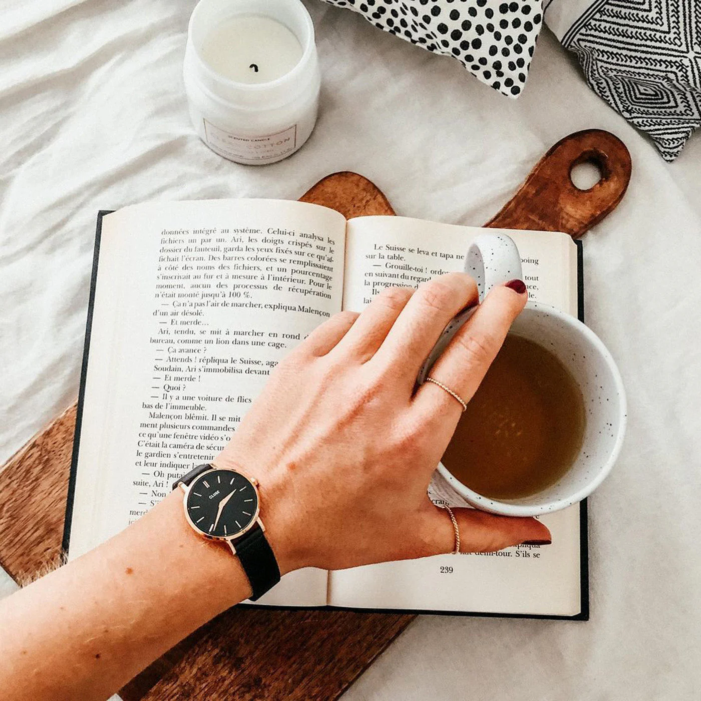 Boho Chic Petite Watch Mesh, Full Black, Rose Gold Colour - Image 7