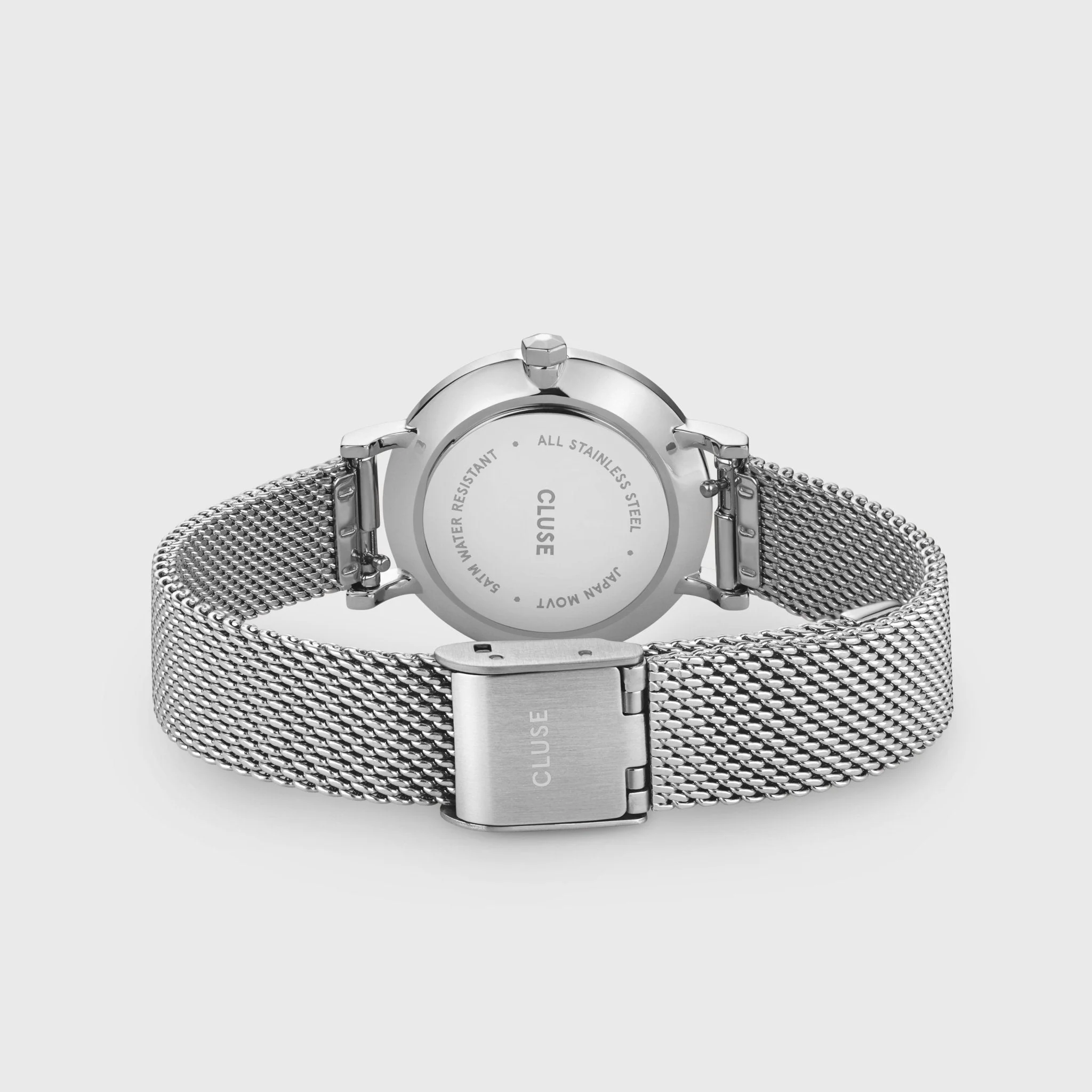 Boho Chic Petite Watch Mesh, White, Silver Colour - Image 4