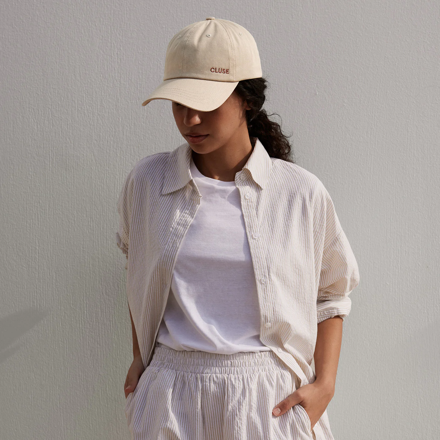 Cap Beige, Brown Logo - Image 2