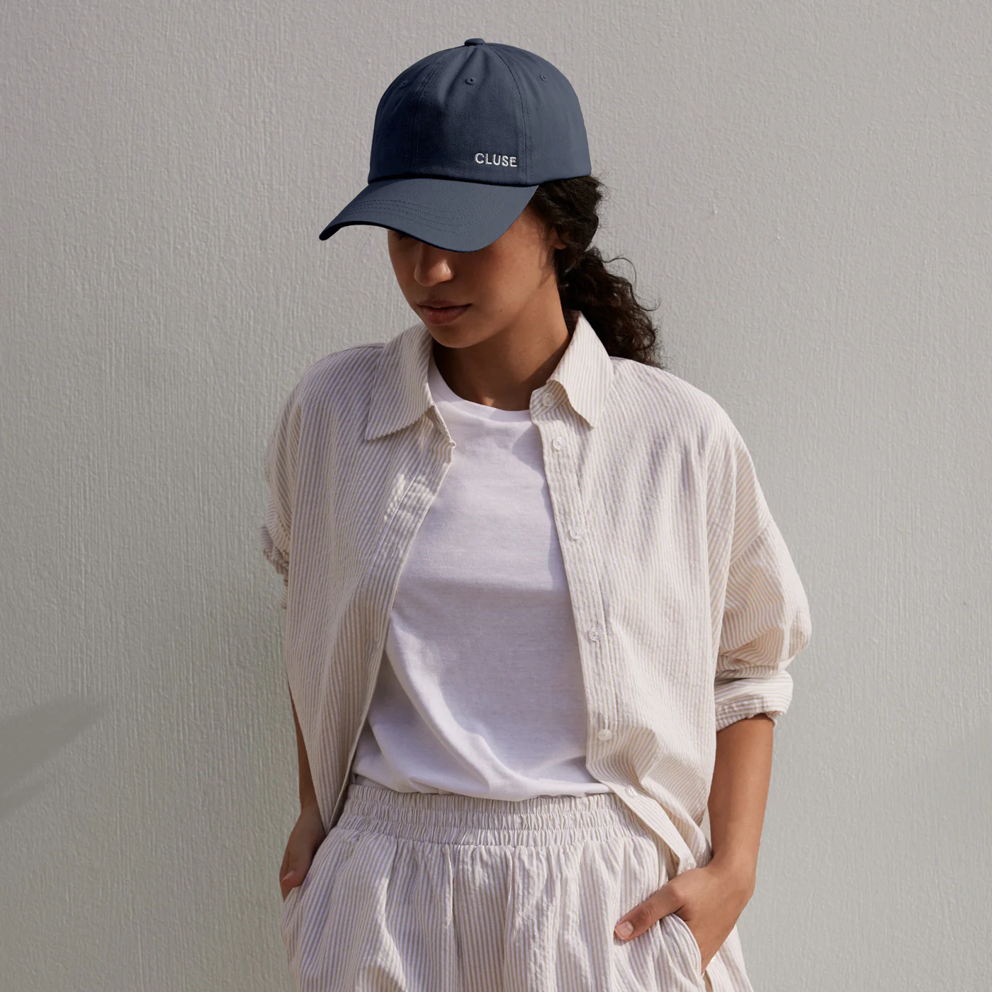 Cap Navy Blue, White Logo - Image 2