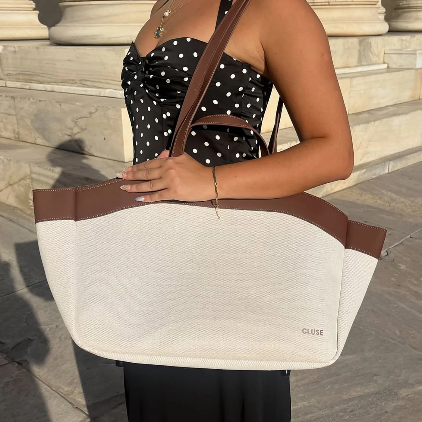 Tote Bag, Beige, Brown Colour - Image 12