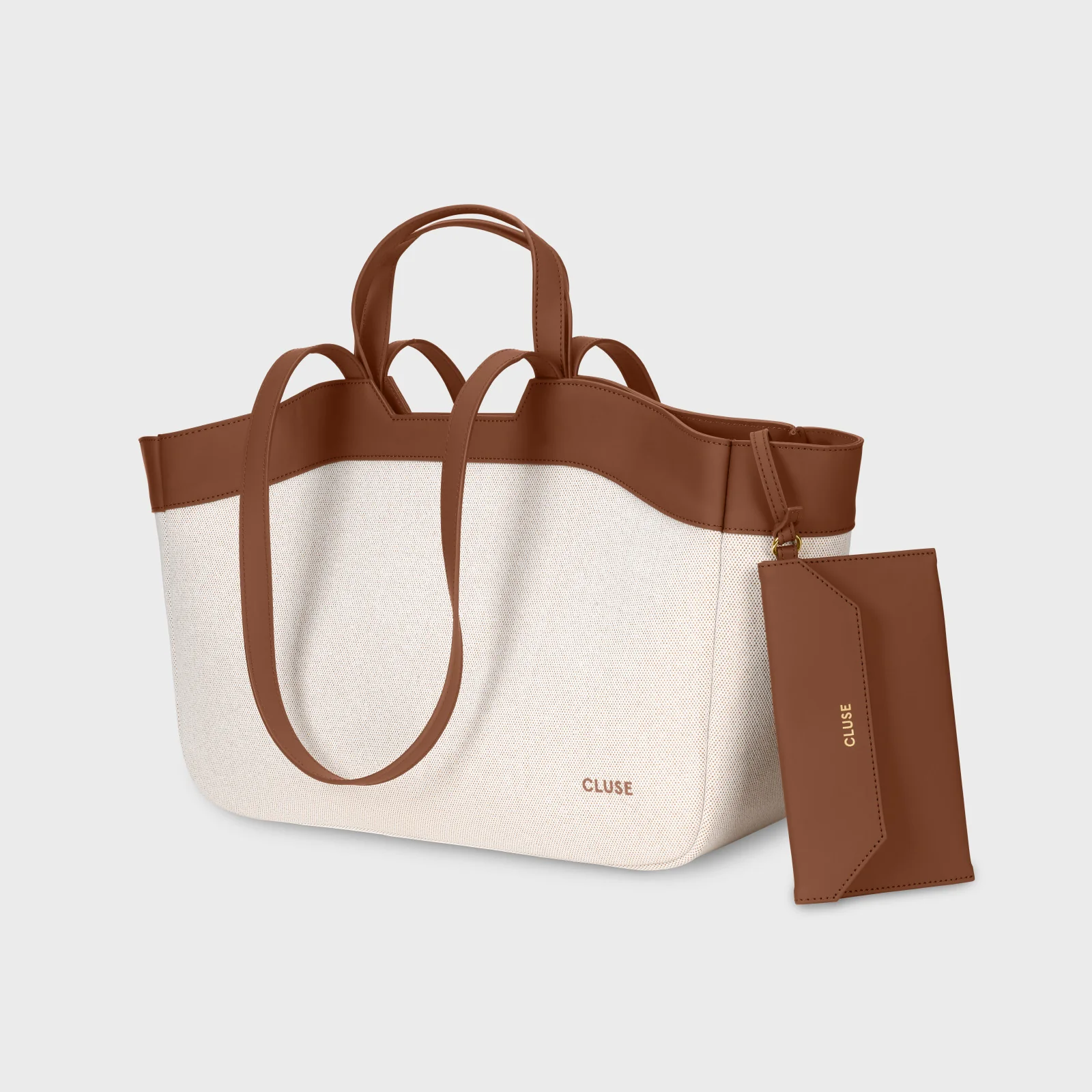 Tote Bag, Beige, Brown Colour - Image 4