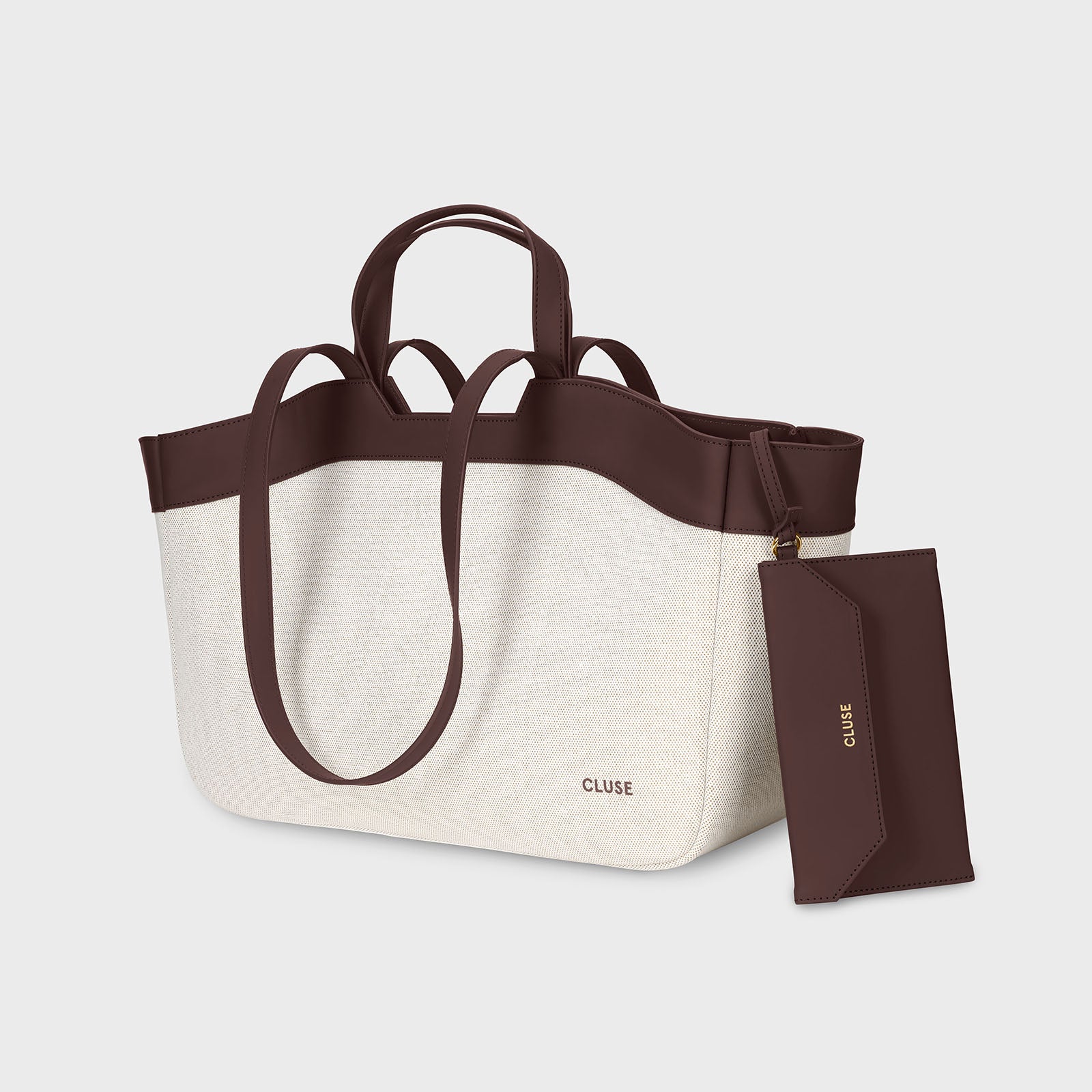 Tote Bag, Beige, Dark Brown Colour - Image 4
