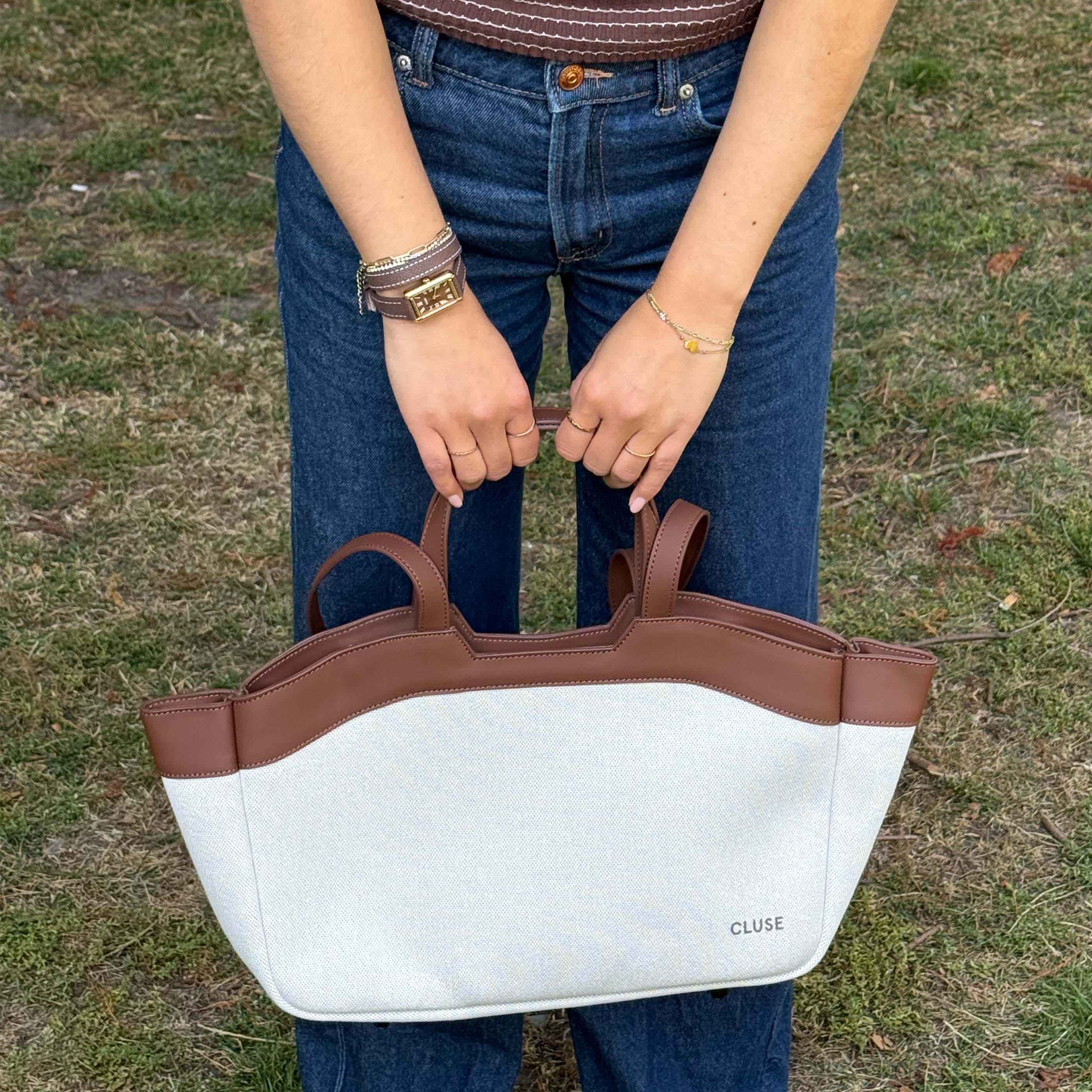 Tote Bag Petite, Beige, Brown Colour - Image 7