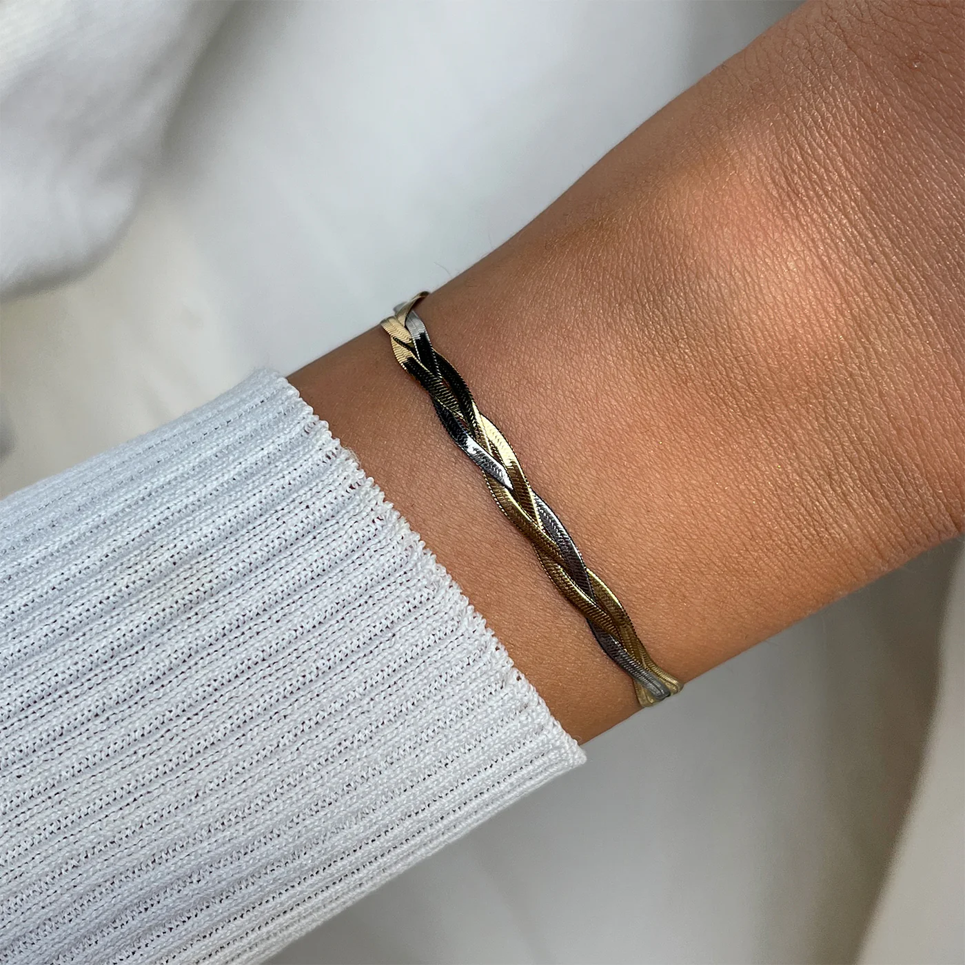 Élevé Braided Snake Bracelet, Two-Tone - Image 2