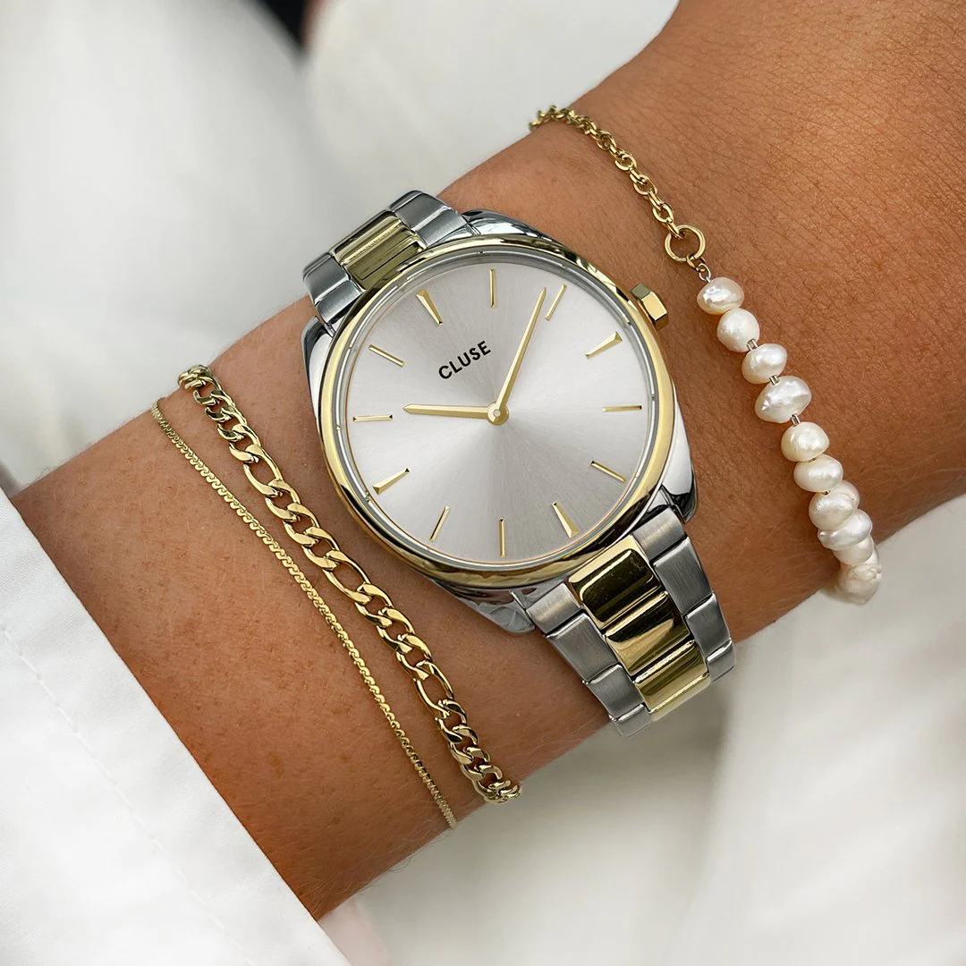 Essentielle Figaro Chain Bracelet Set, Gold Colour - Image 5