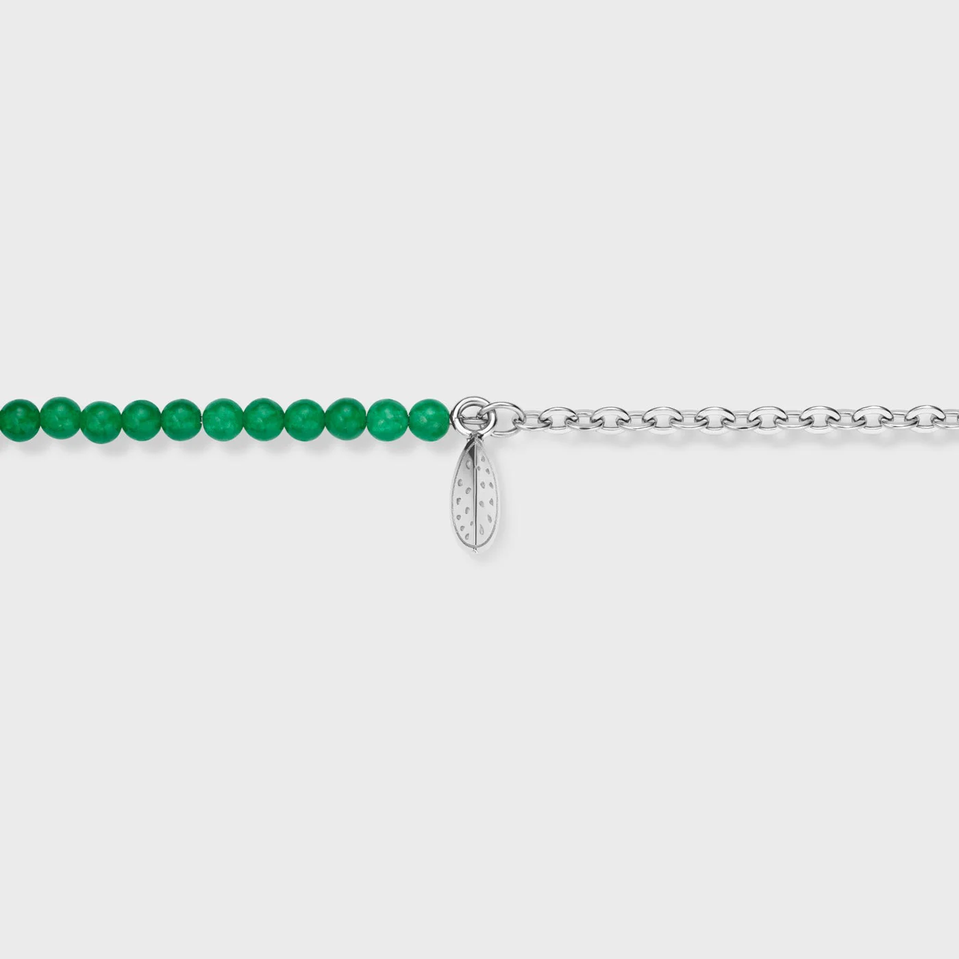 Essentielle Green Beads Watermelon Charm Necklace, Silver Colour - Image 3