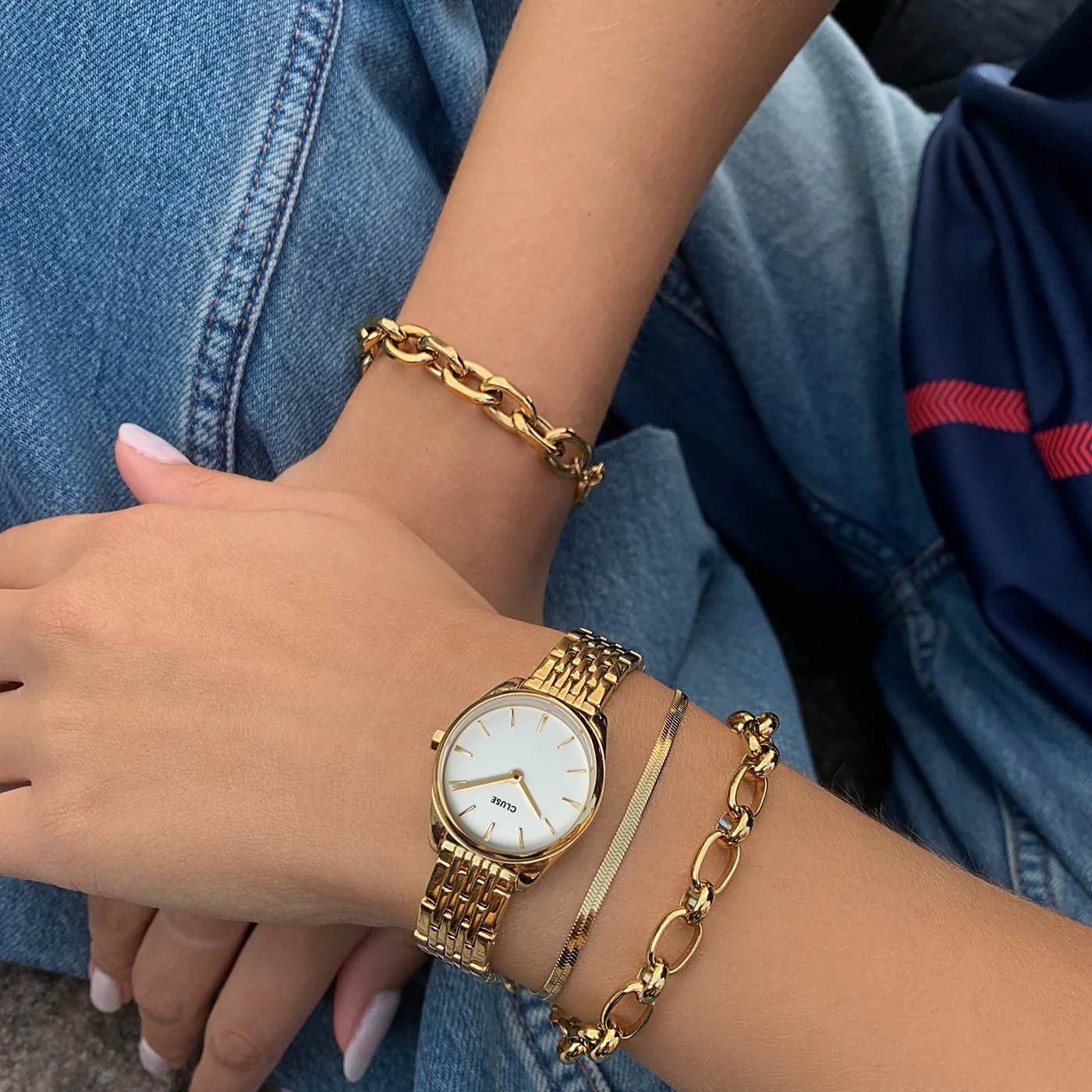 Féroce Mini Watch Steel White, Gold Colour - Image 6