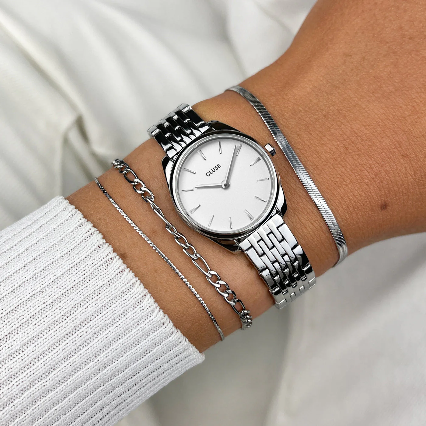 Féroce Mini Watch Steel White, Silver Colour - Image 2