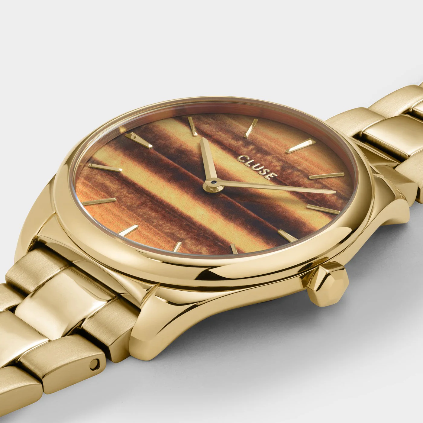 Féroce Petite Watch Steel Tiger's Eye, Gold Colour - Image 3