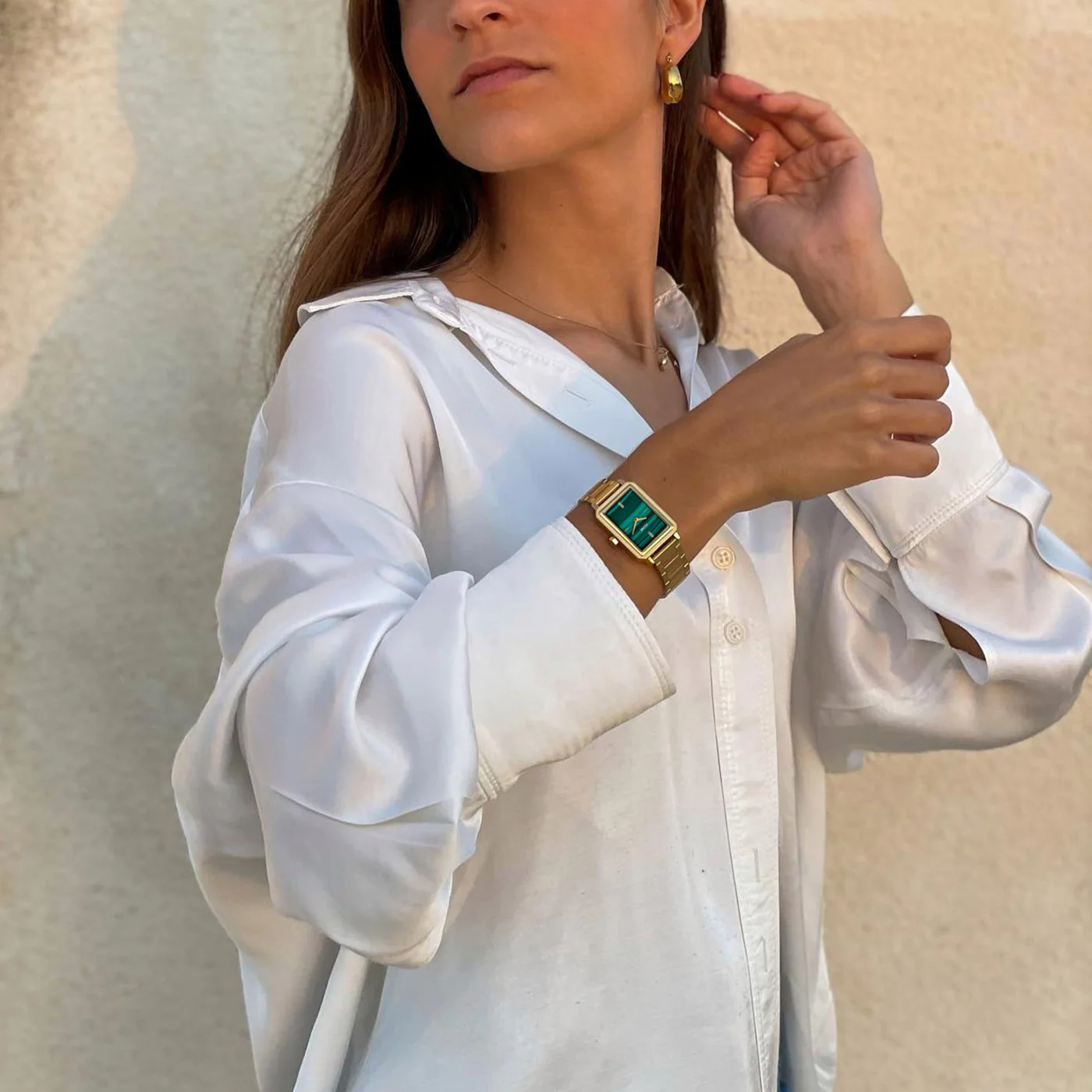 Fluette Watch Steel, Green, Gold Colour - Image 8