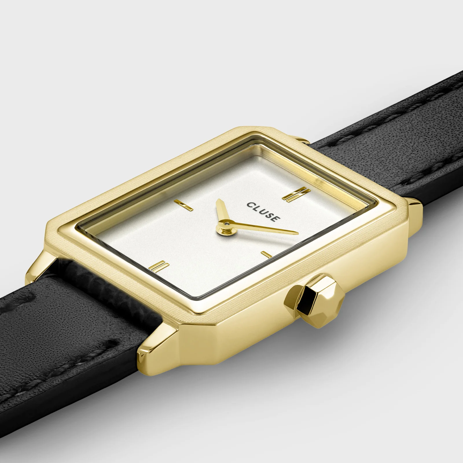 Fluette Watch Double Leather Black, Gold Colour - Image 3