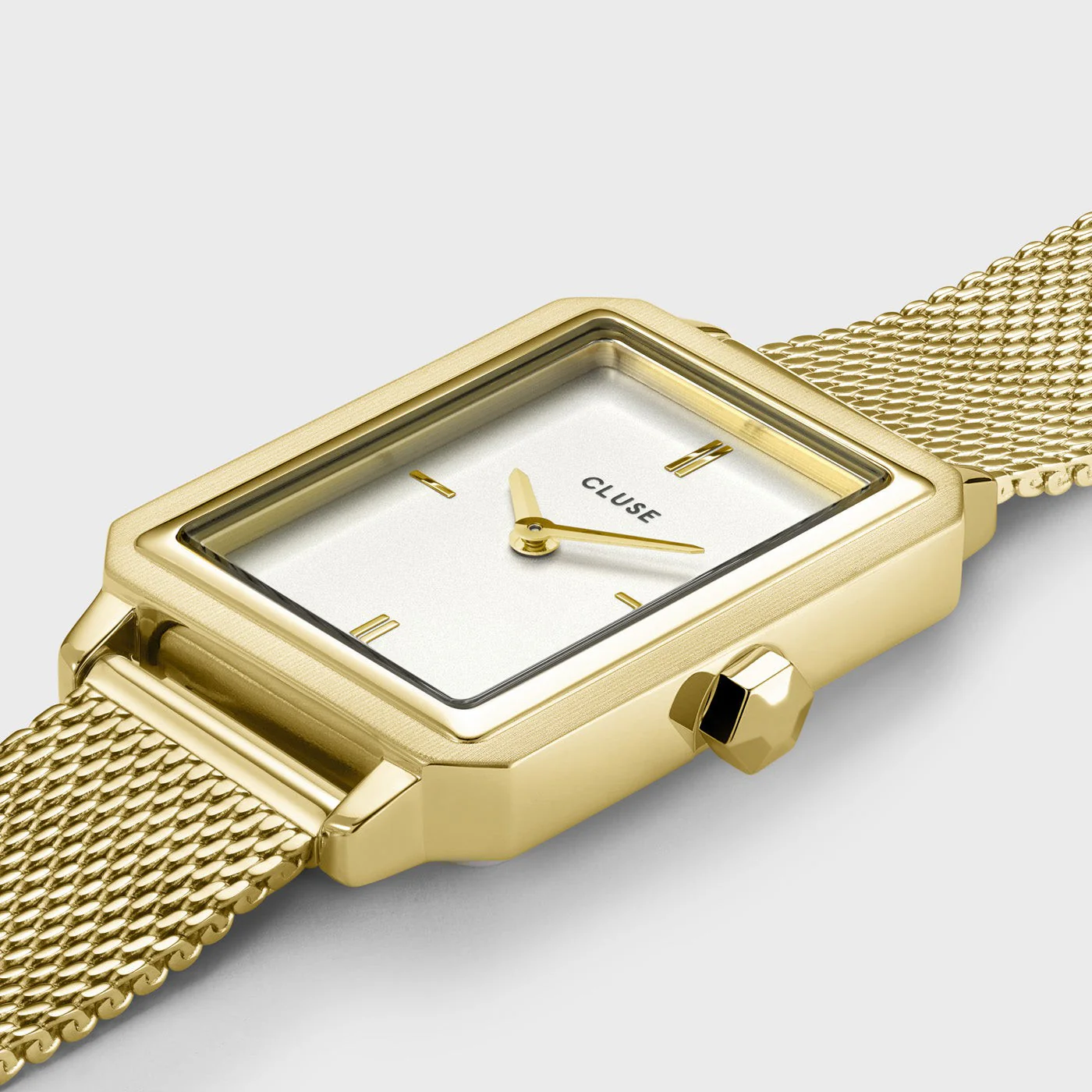 Fluette Watch Mesh White, Gold Colour - Image 3