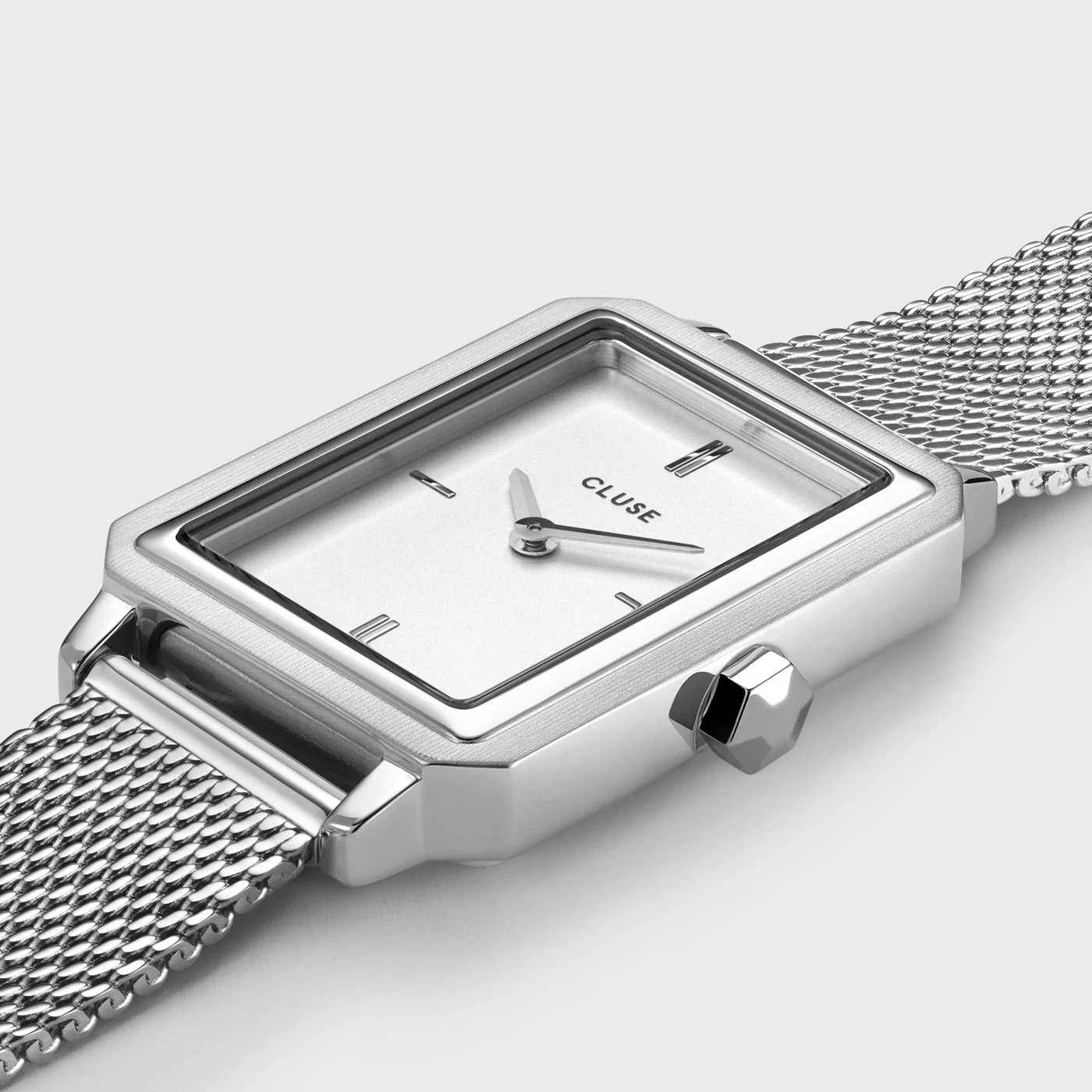 Fluette Watch Mesh White, Silver Colour - Image 3