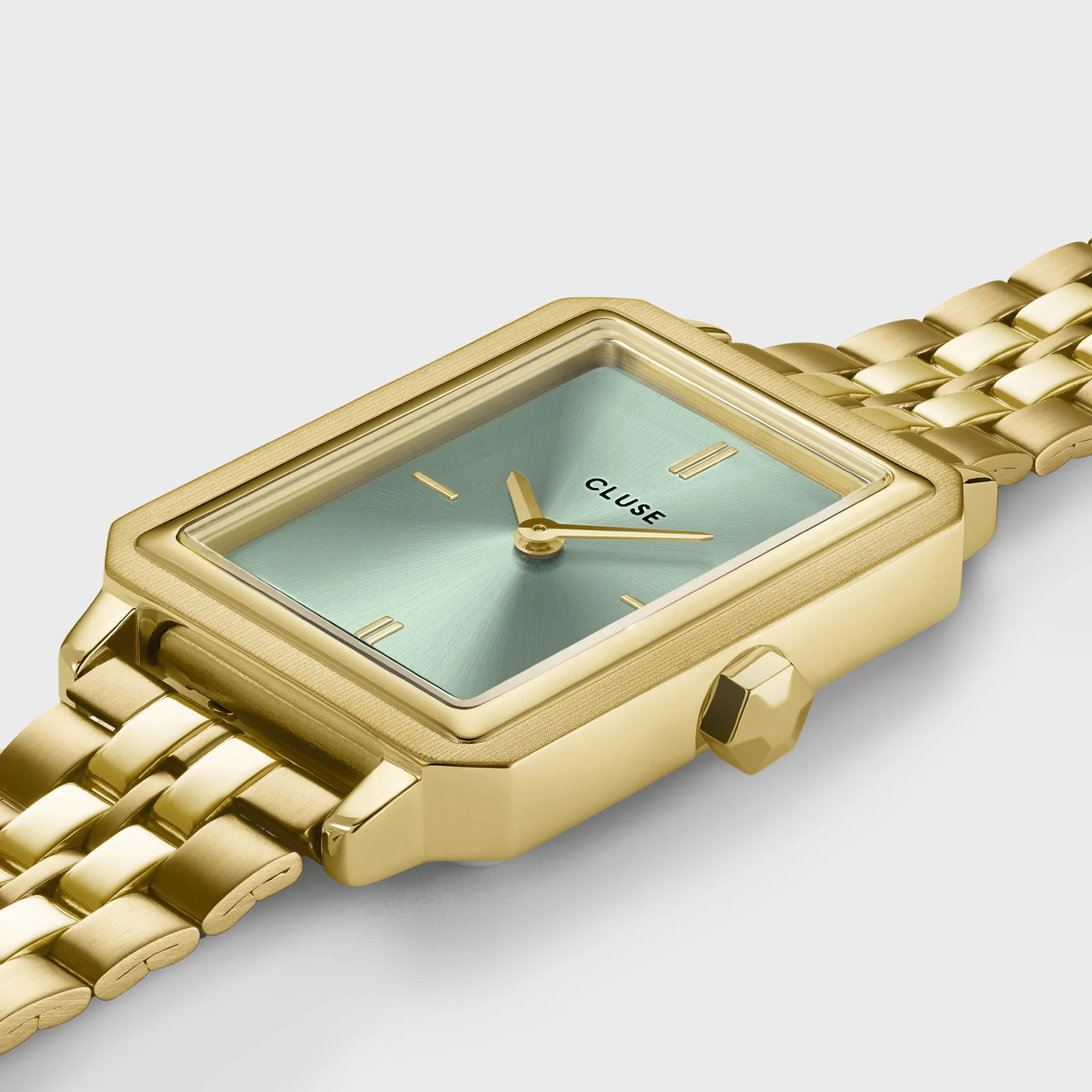 Fluette Watch Steel, Sage Green, Gold Colour - Image 3
