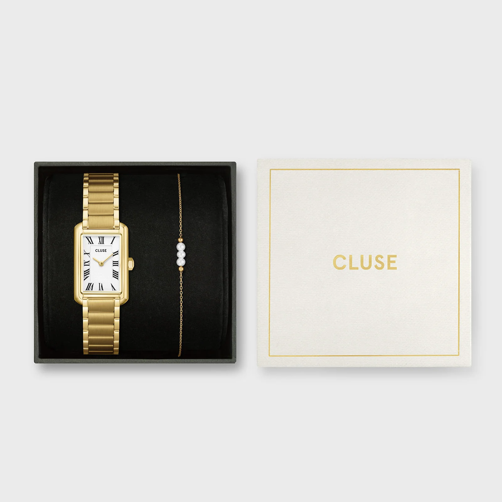 Gift Box Belisenna Watch Steel, White & Pearl Chain Bracelet, Gold Colour - Image 7