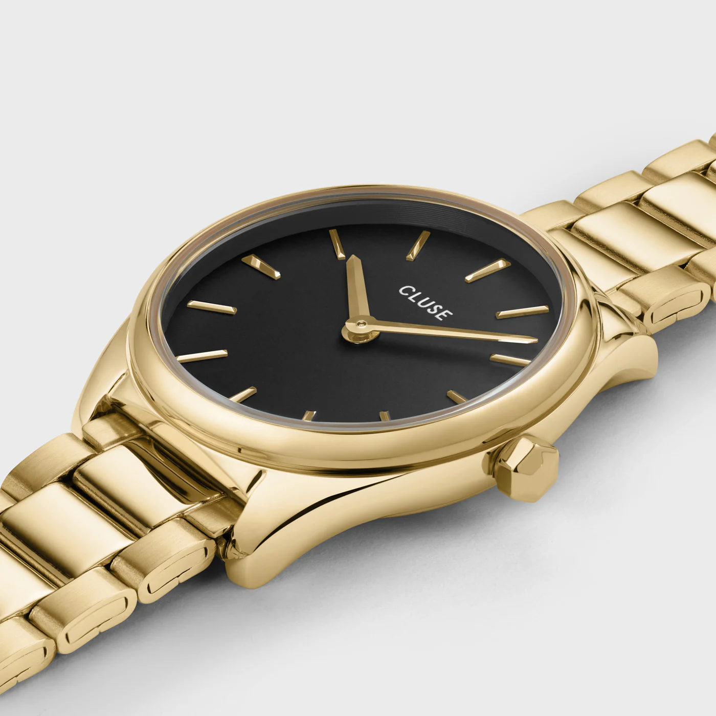 Gift Box Féroce Mini Watch Steel, Black & Chain Bracelet, Gold Colour - Image 4