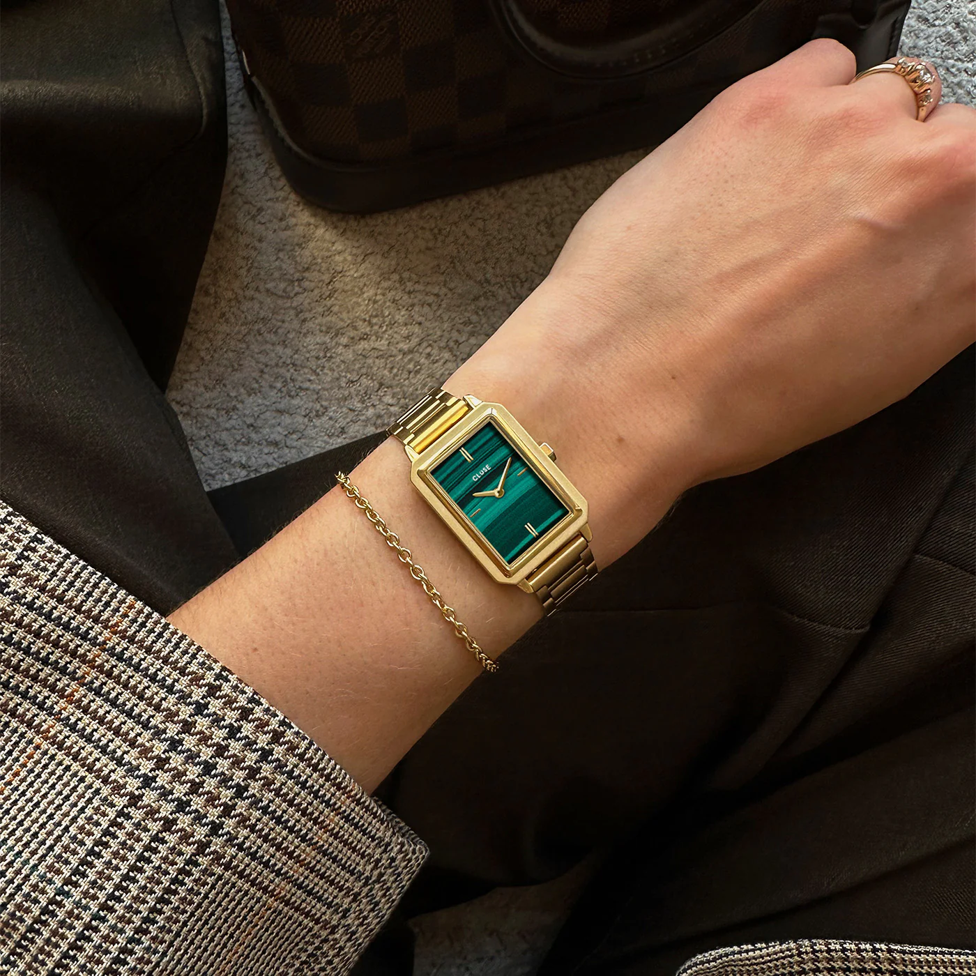 Fluette Watch Steel, Green, Gold Colour - Image 7