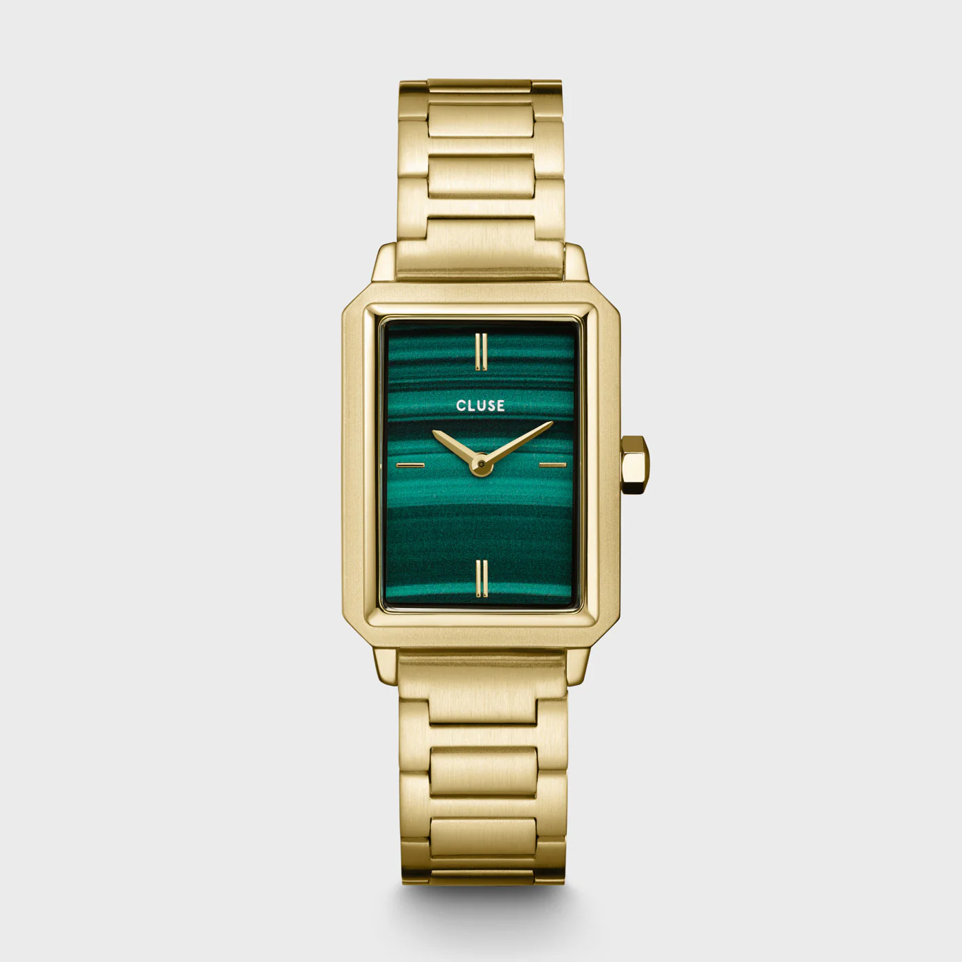 Gift Box Fluette Watch Steel, Green & Round Chain Bracelet, Gold Colour - Image 3