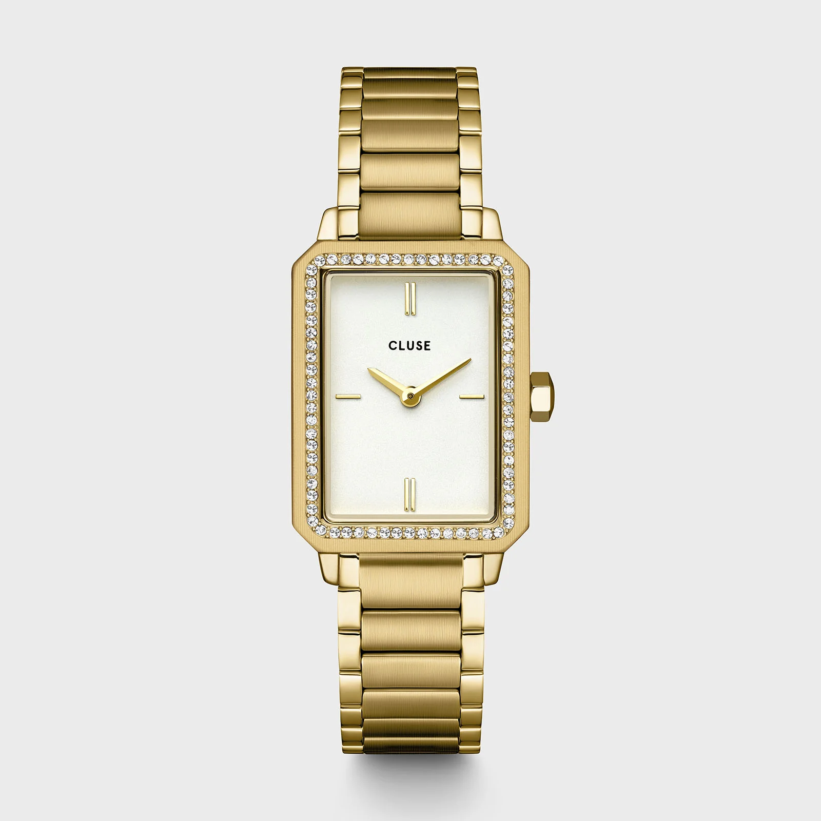 Gift Box Fluette Watch Steel, White Stones & Zircon Bracelet, Gold Colour - Image 3