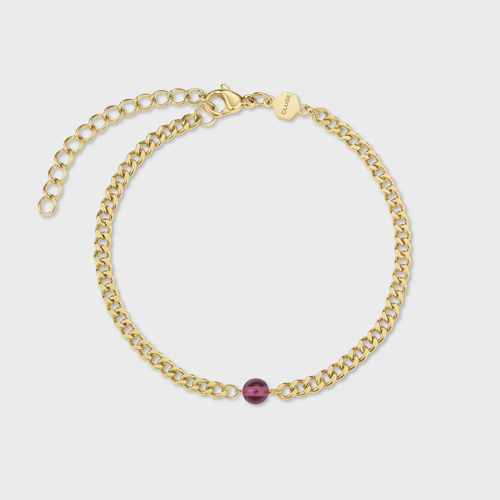 Gift Box La Tétragone Multifunction Watch Steel, Dark Cherry & Bead Bracelet, Gold Colour - Image 6