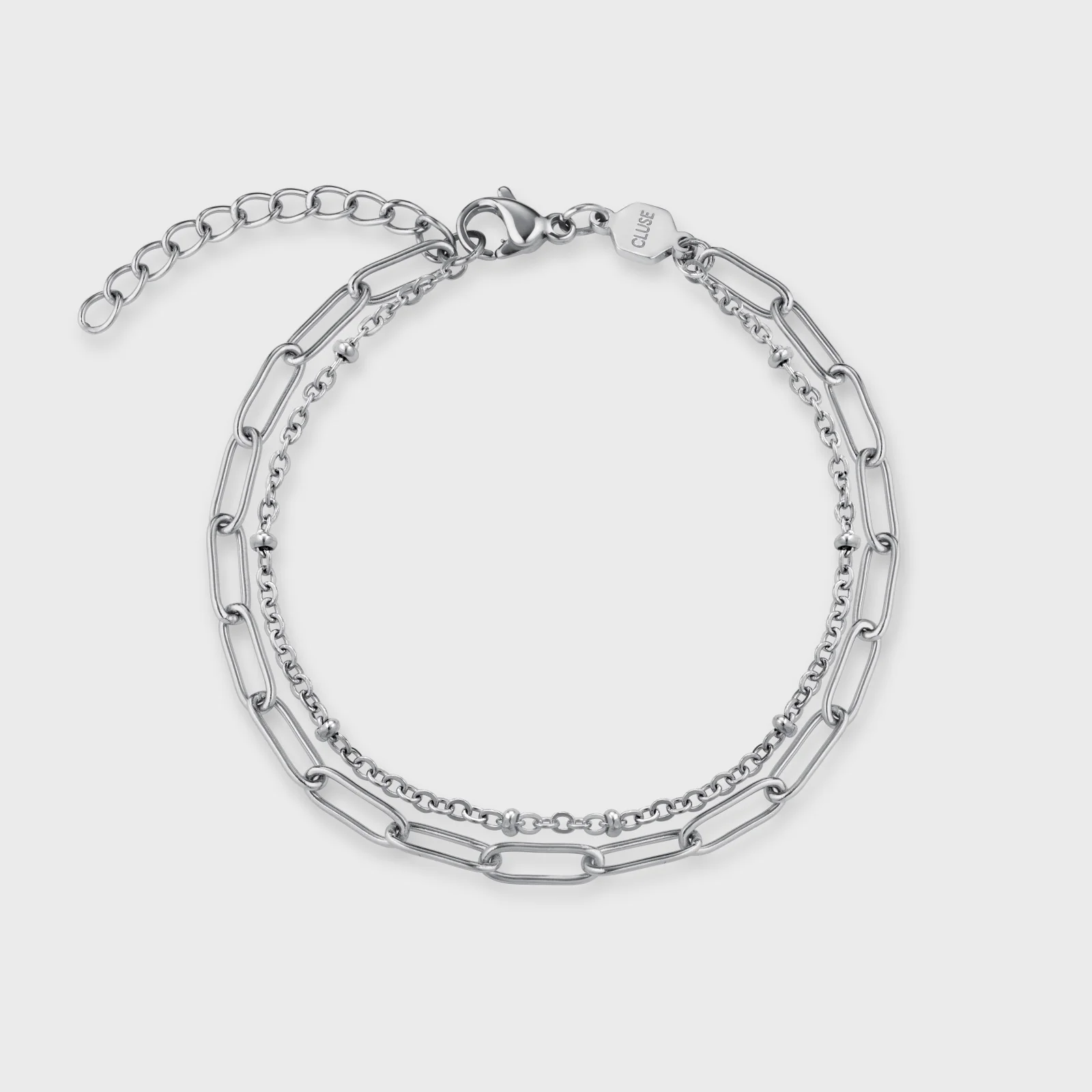 Gift Box La Tétragone Watch Steel, Two-Tone & Double Chain Bracelet, Silver Colour - Image 6