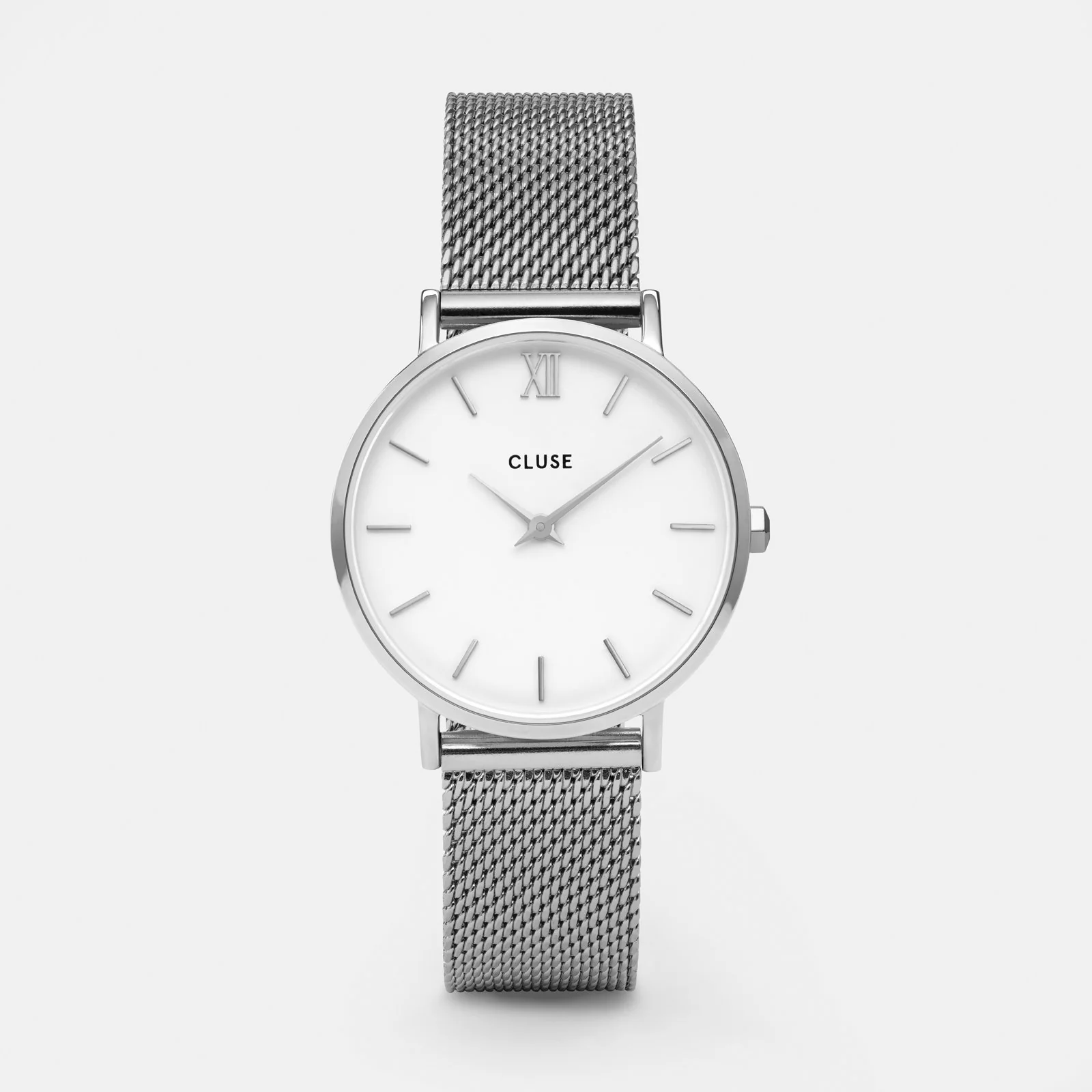 Gift Box Minuit Watch Mesh, Silver Colour & Grey Leather Strap - Image 3