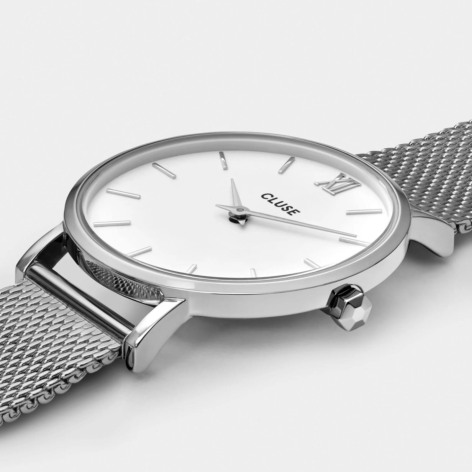 Gift Box Minuit Watch Mesh, Silver Colour & Grey Leather Strap - Image 4