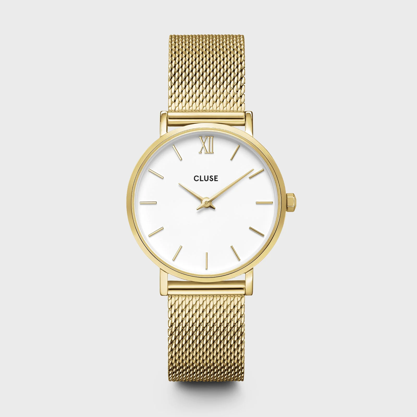 Gift Box Minuit Watch Mesh, White & Flat Snake Bracelet, Gold Colour - Image 3